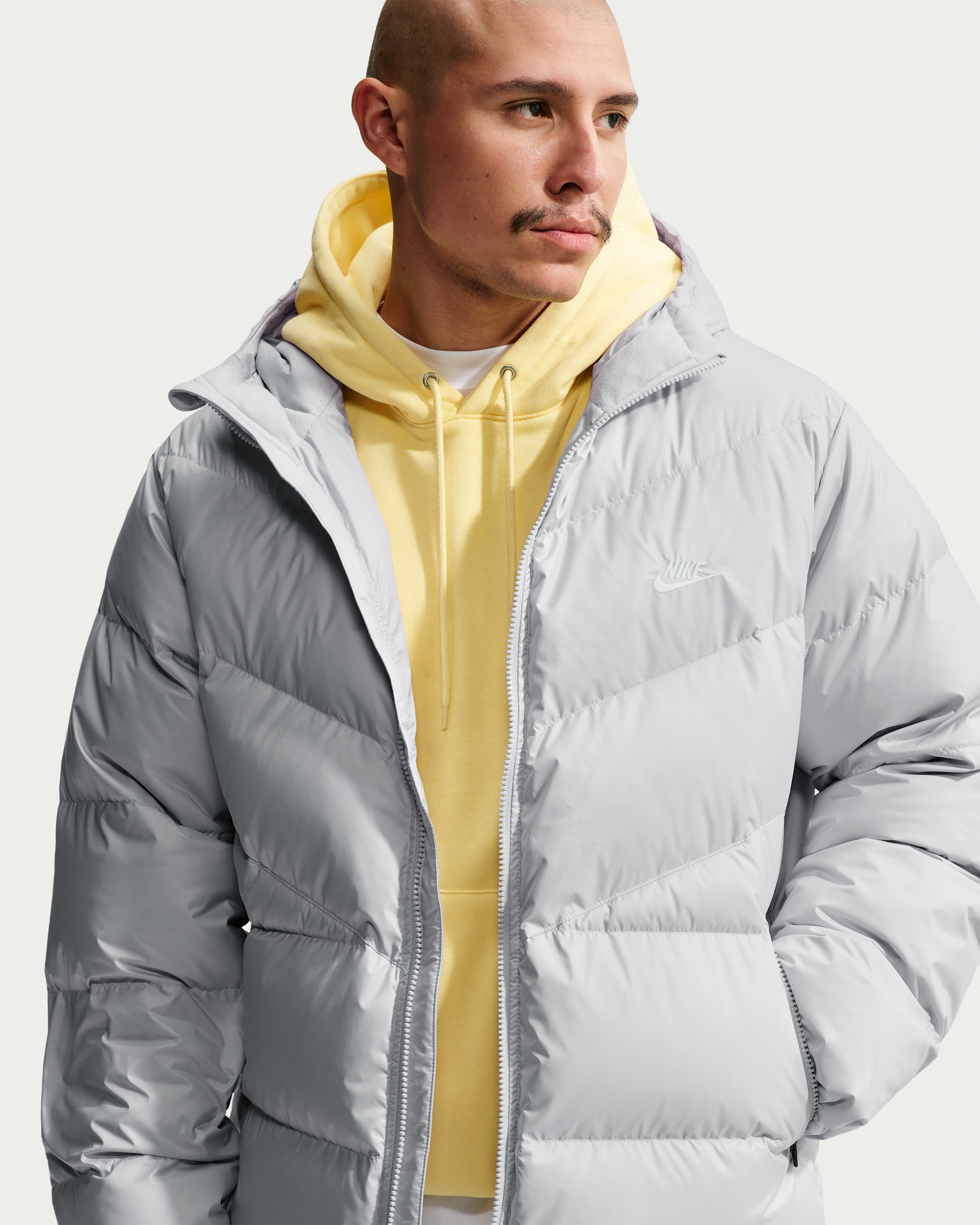 Nike Windrunner Men's Down Jacket - Grey Fog/Grey Fog/White - View 1