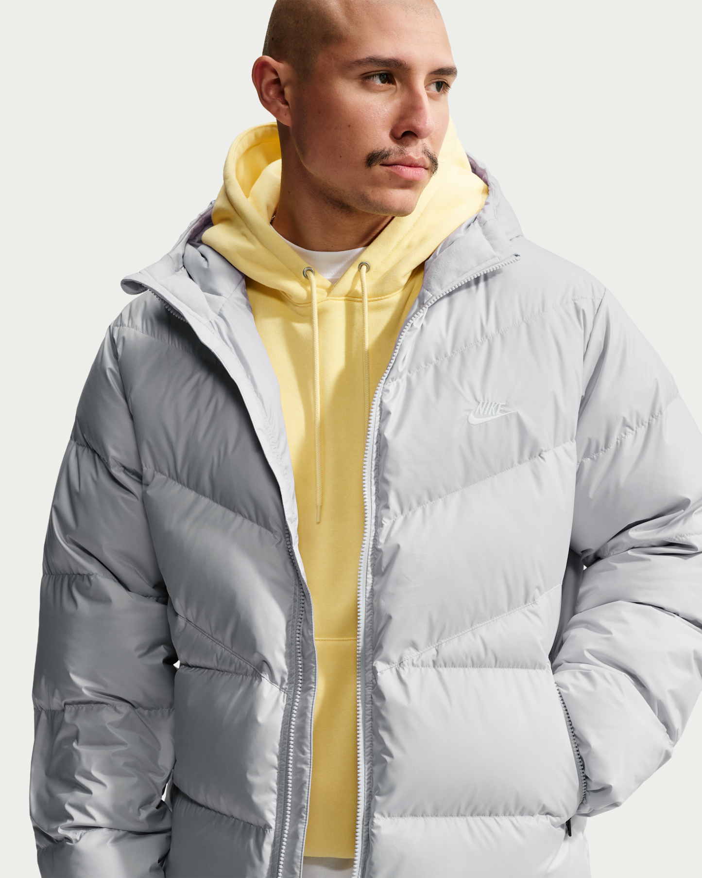 Nike Windrunner Men's Down Jacket - Grey Fog/Grey Fog/White - View 1