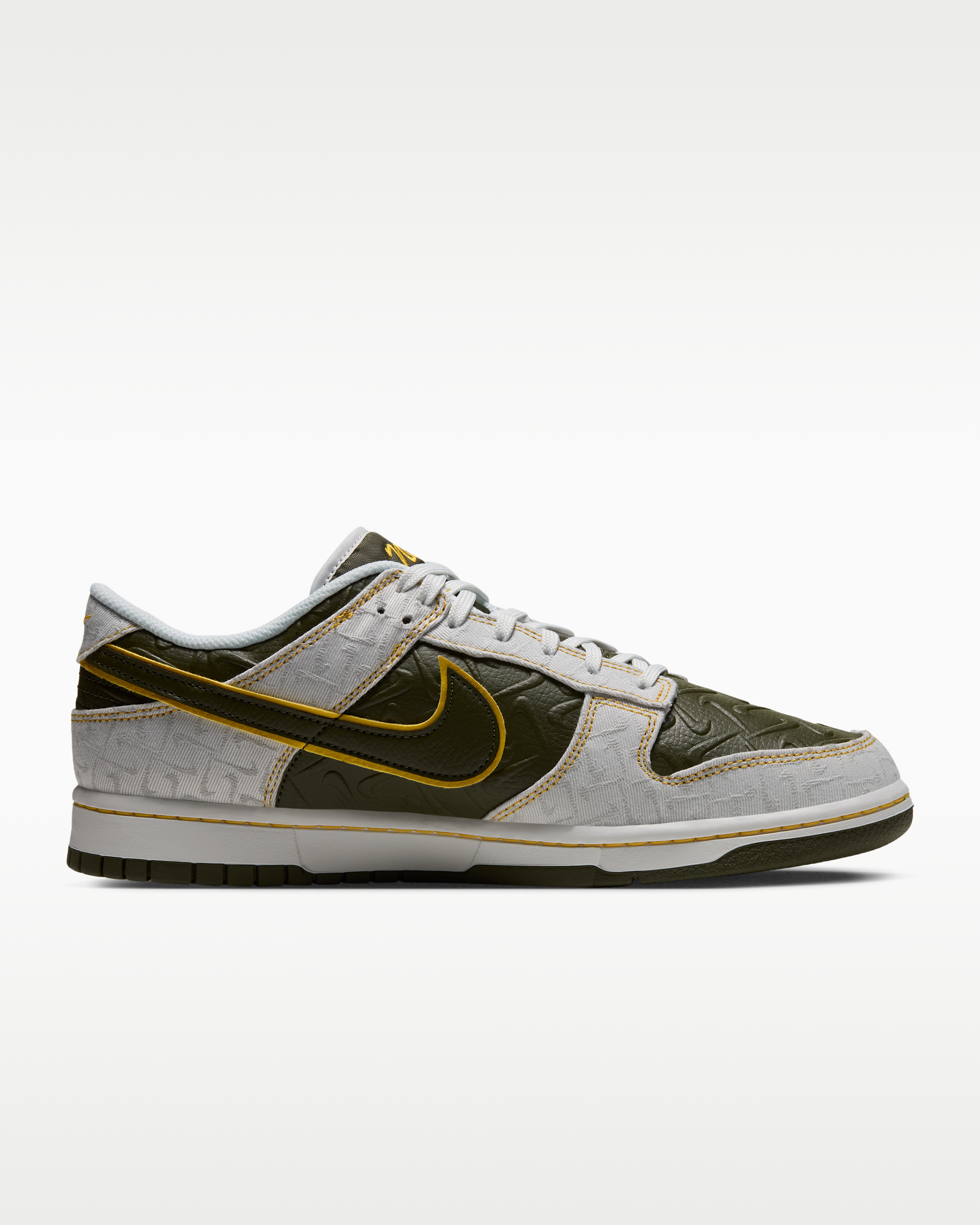Nike Dunk Low Retro Men's Shoes - Summit White/Yellow Ochre/Cargo Khaki - View 3