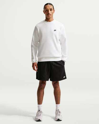 Nike Club Men's Fleece Crew - White/Black - View 4