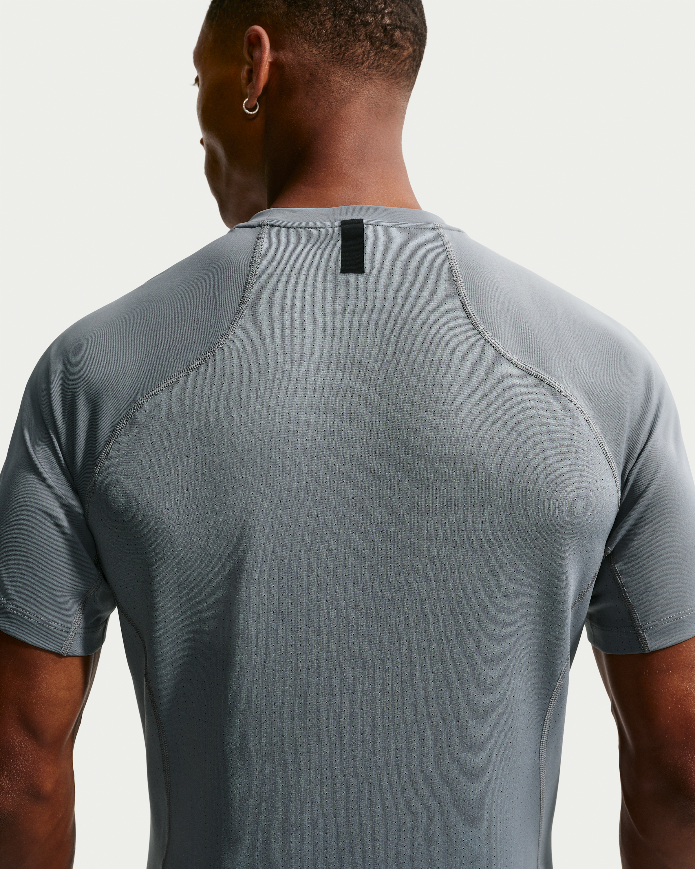 Nike Pro Training Men's Dri-FIT Short-Sleeve Top - Smoke Grey/Black - View 2