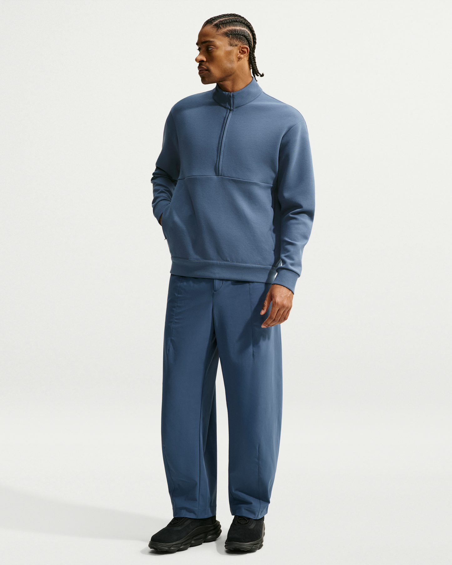 Nike 24.7 ImpossiblySoft Men's Dri-FIT 1/2-Zip Top - New Slate/Black/Midnight Navy - View 4