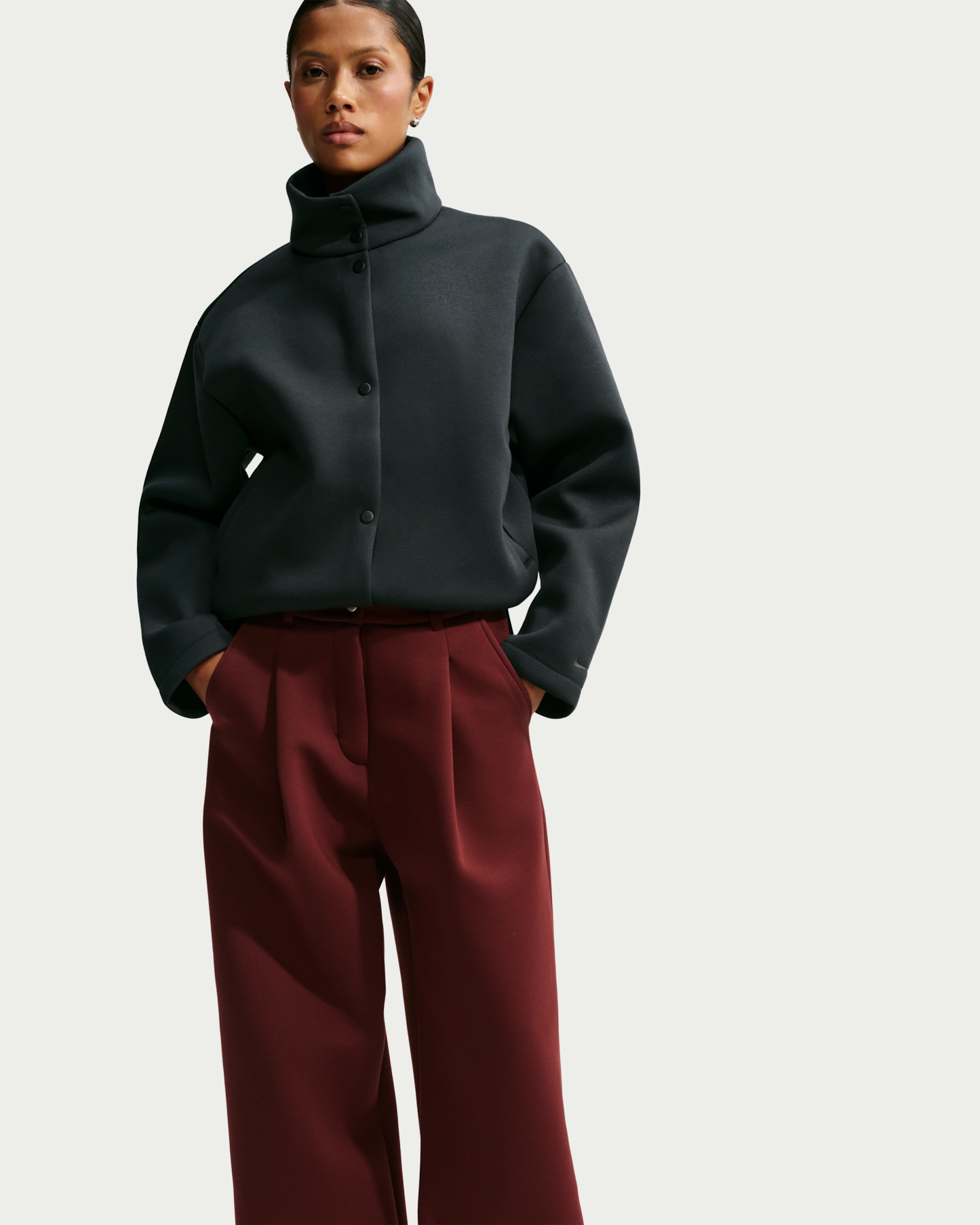 Nike Article Fleece Women's Oversized Jacket - Black/Black - View 3