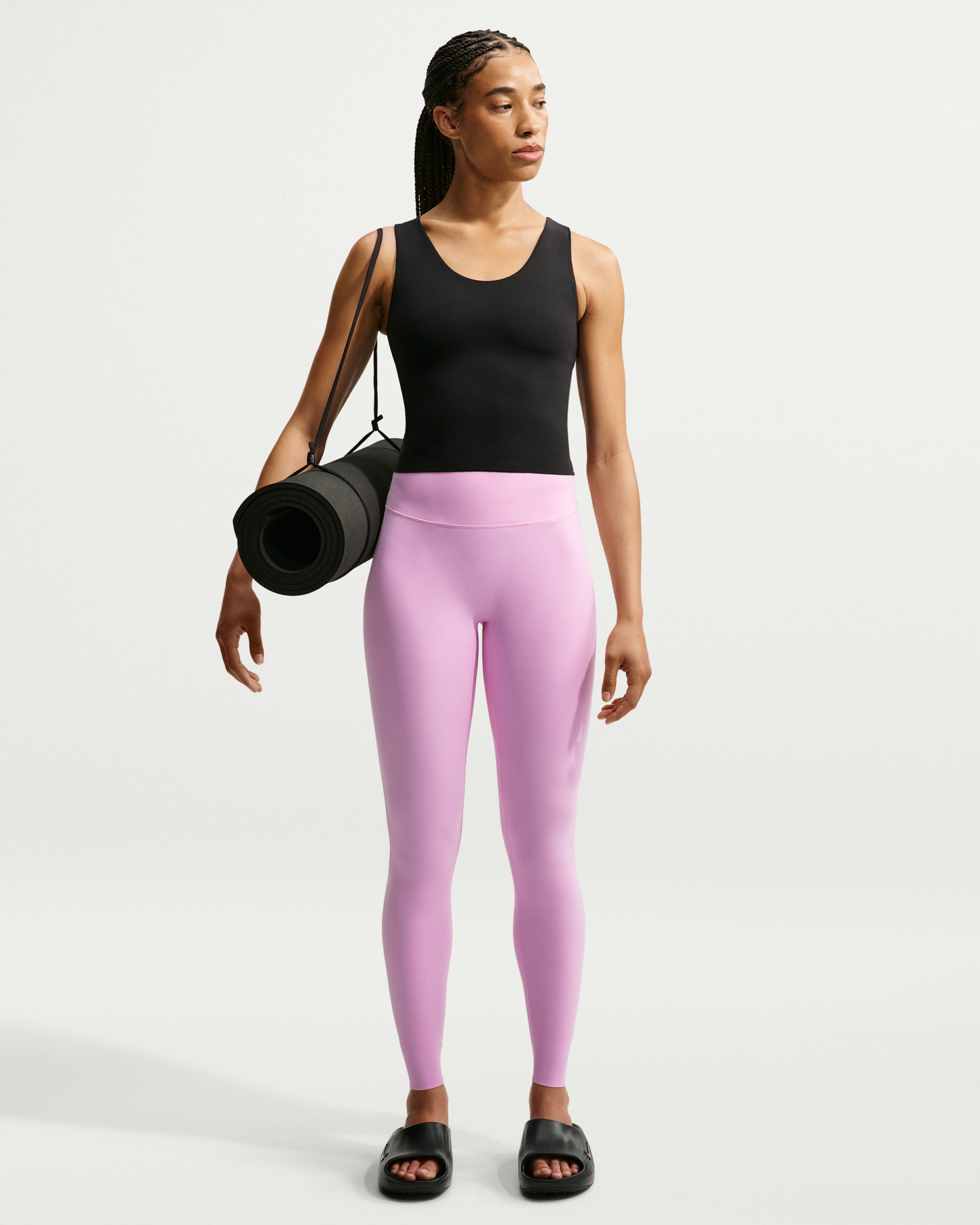 Nike Zenvy Women's High-Waisted Full-Length Leggings with No Front Seam - Pink Rise/Cool Grey - View 1