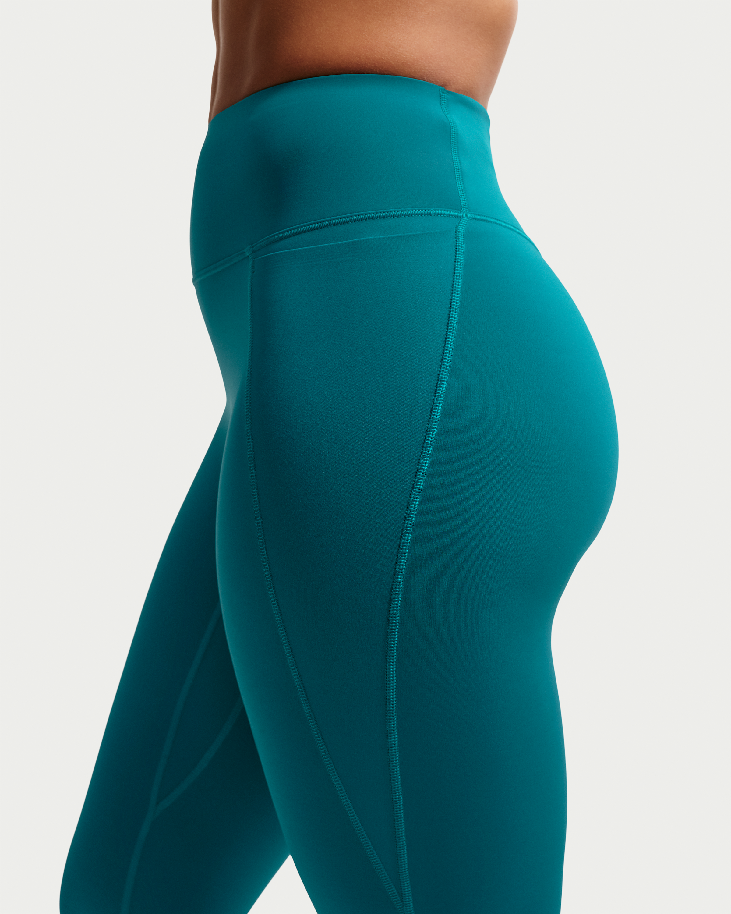 Nike Universa Women's High-Waisted 7/8 Leggings with No Front Seam - Bright Spruce/Bright Spruce/Midnight Turquoise - View 7