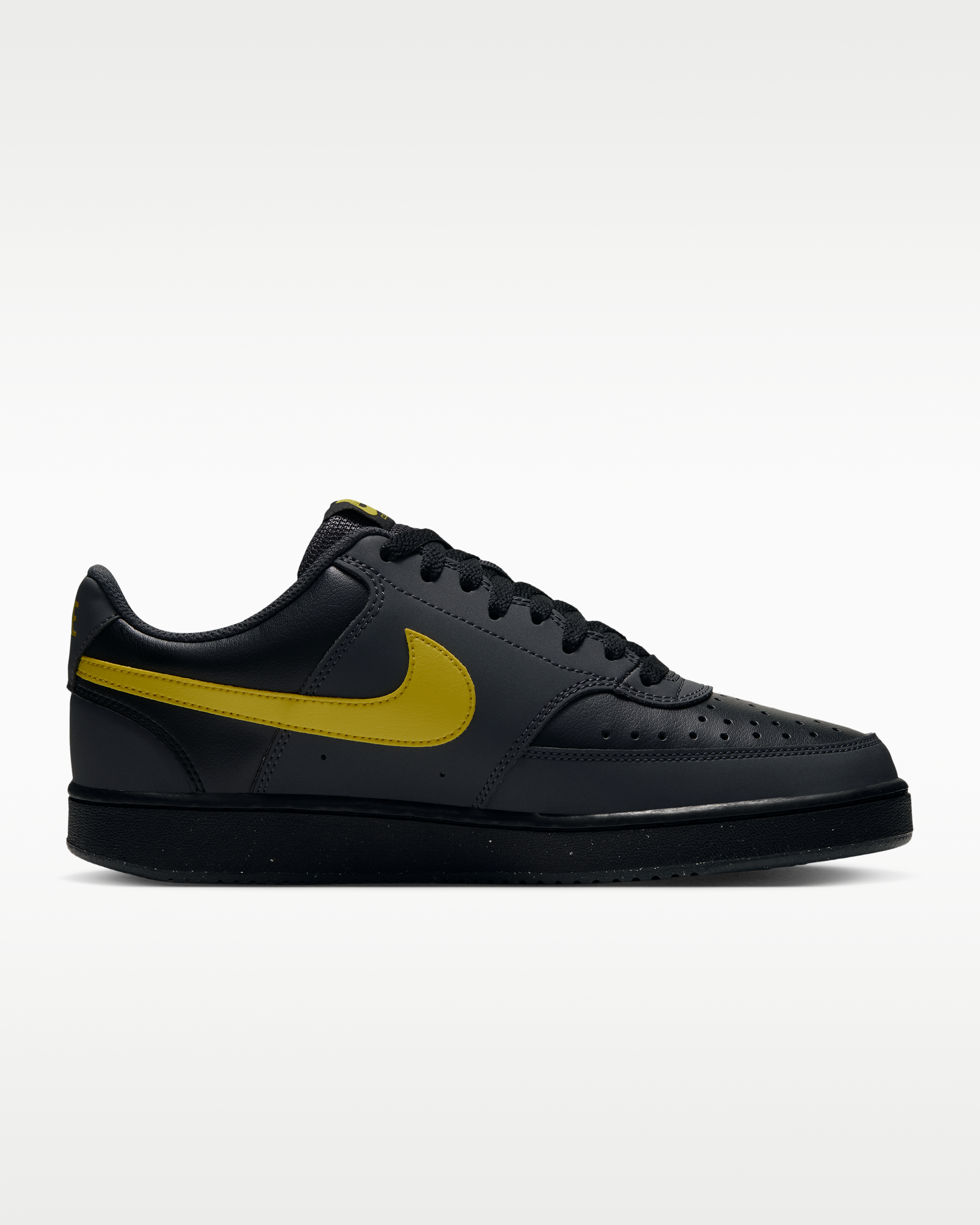 Nike Court Vision Low Men's Shoes - Dark Smoke Grey/Black/Chrome Yellow - View 3
