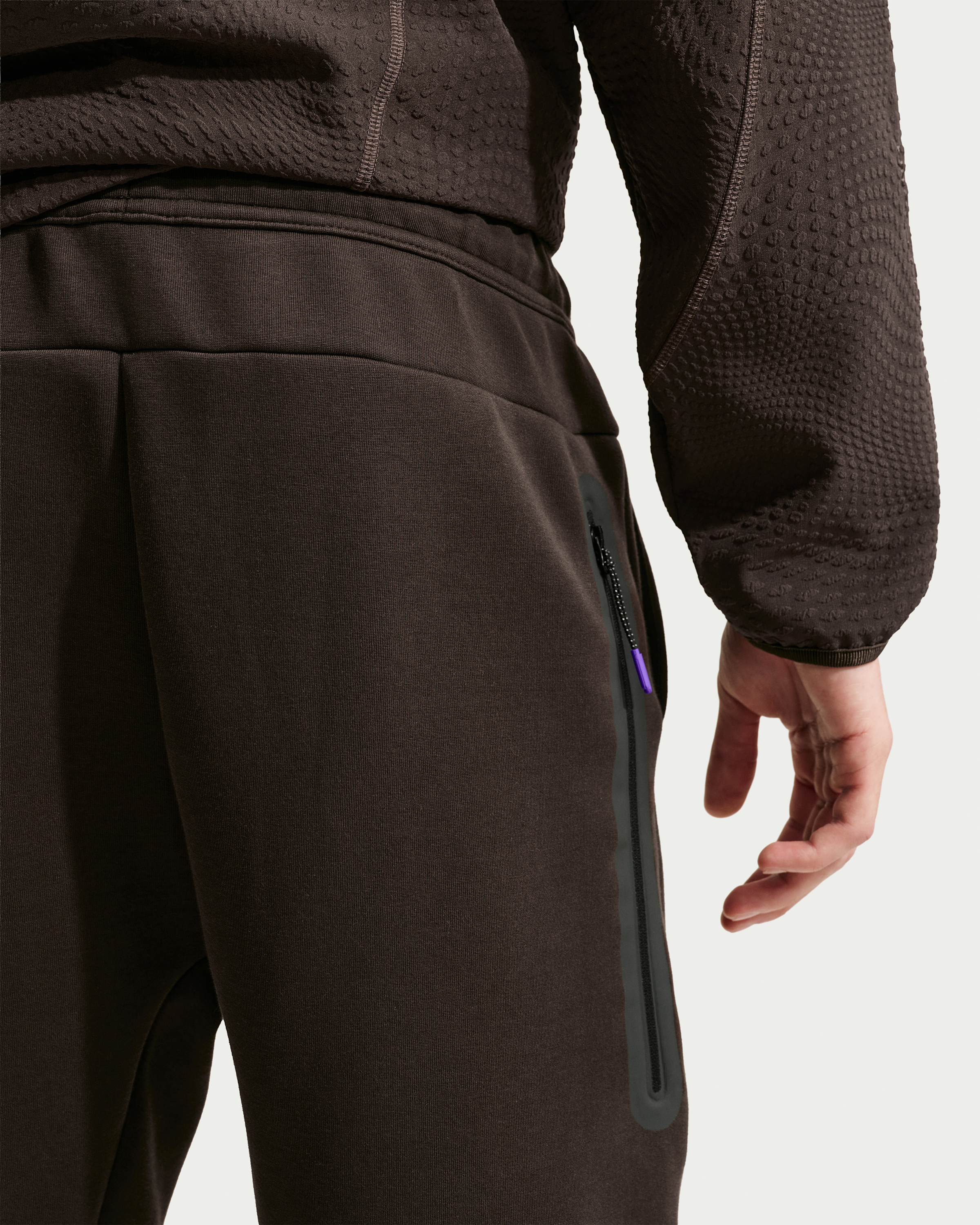 Nike Tech Men's Open-Hem Fleece Trousers - Shadow Brown - View 3