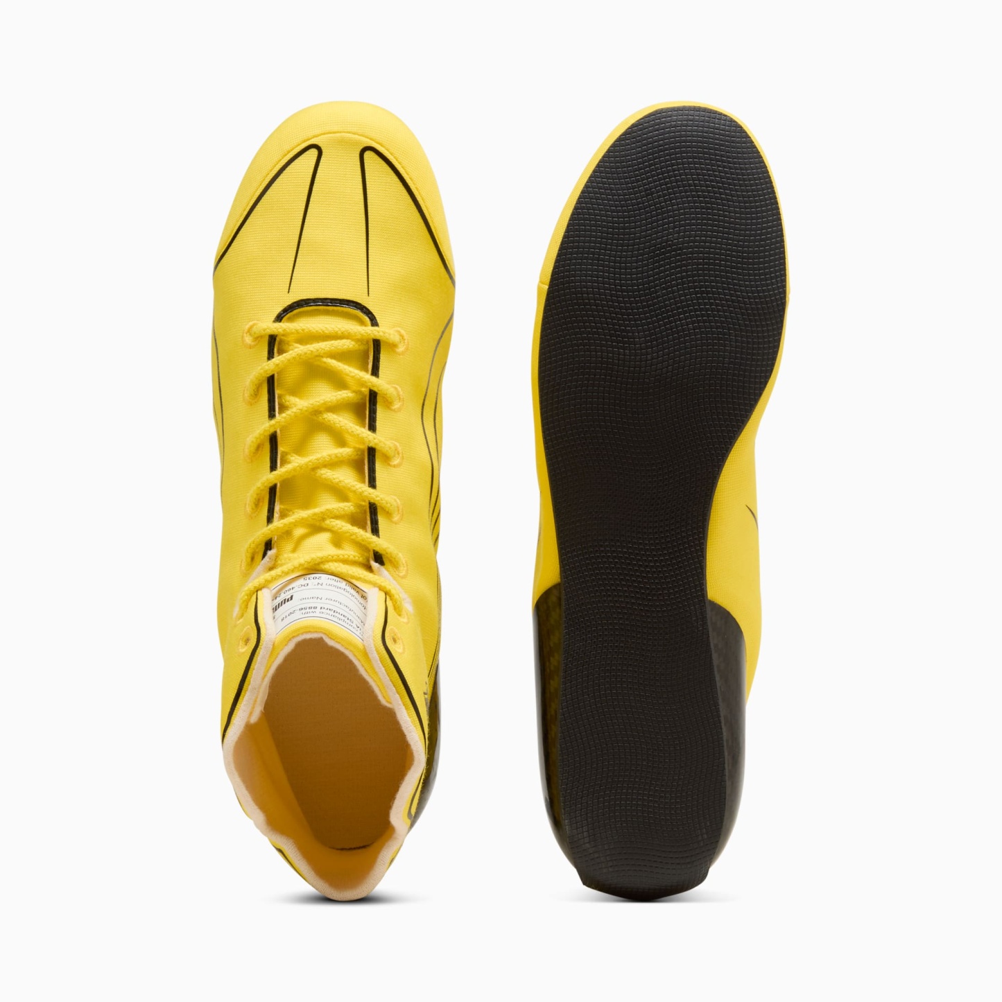 Scuderia Ferrari Speedcat Pro UK Lewis Hamilton Boots Men - Speed Yellow-PUMA Black - Image 4
