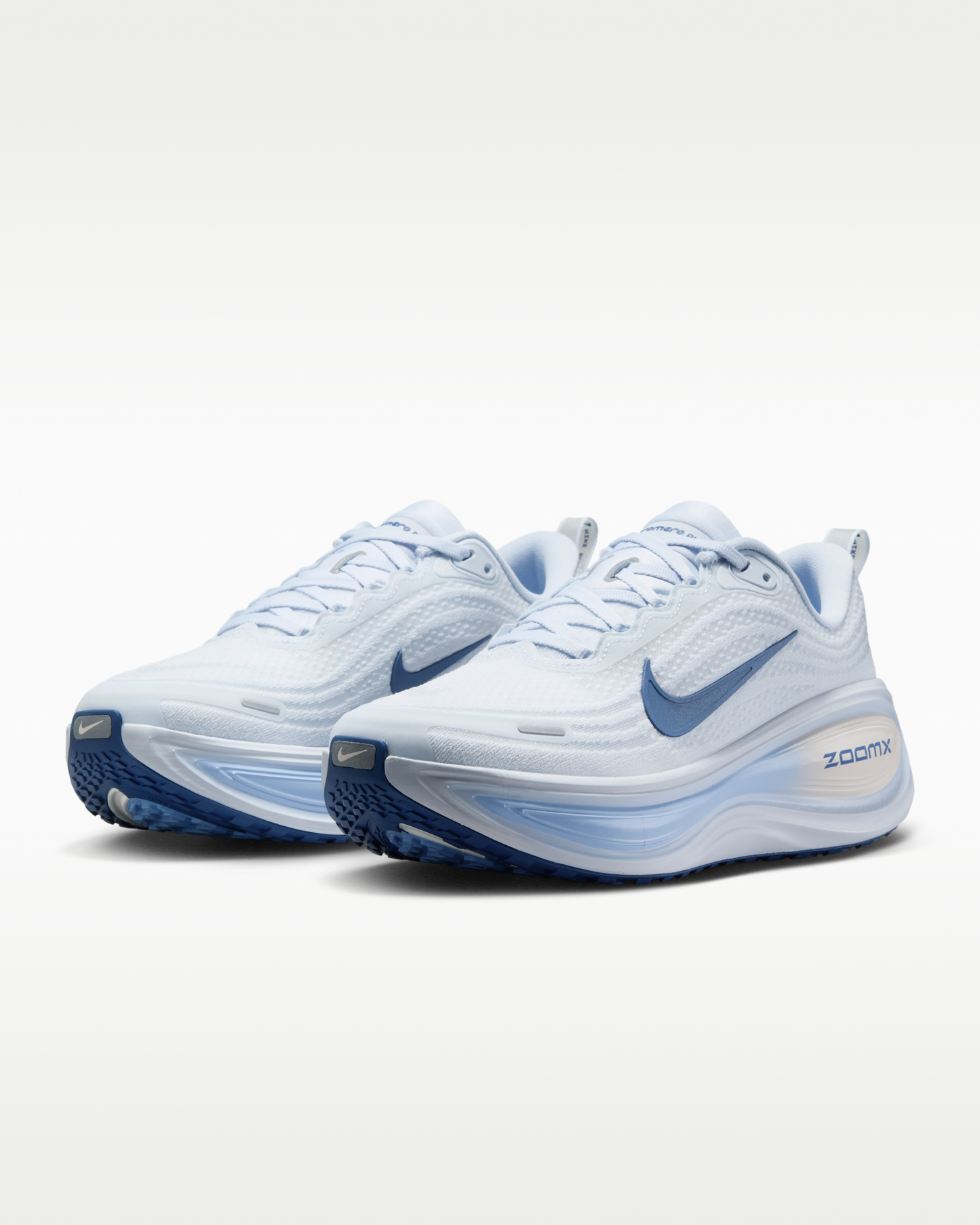 Nike Vomero Plus Women's Road Running Shoes - White/Aluminium/Football Grey/Mystic Navy - View 5