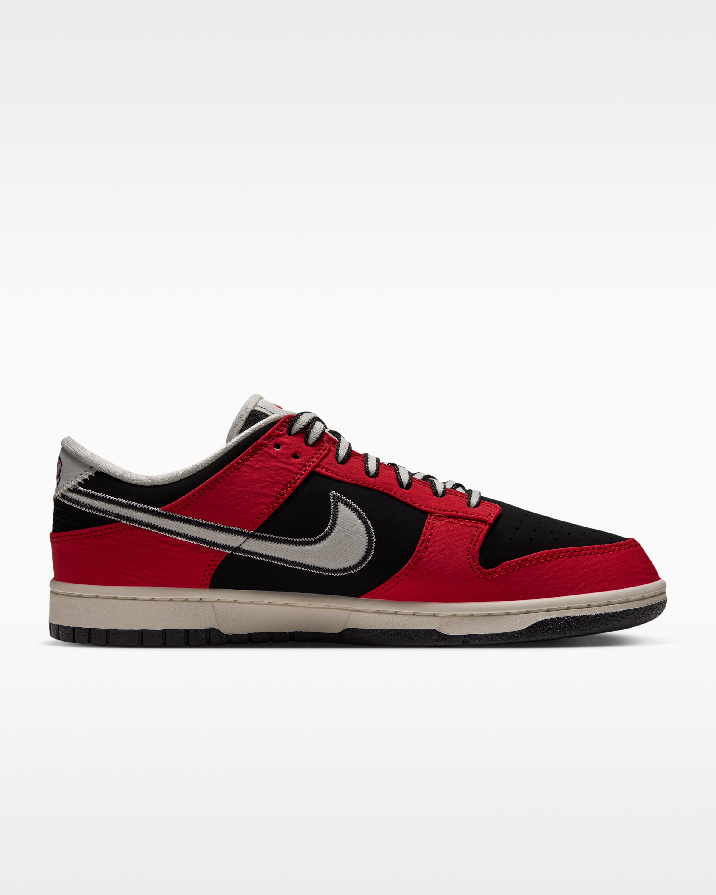 Nike Dunk Low Retro Men's Shoes - Black/University Red/Sail - View 3