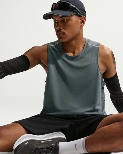Nike Miler Men's Dri-FIT Running Tank Top - Smoke Grey - View 3