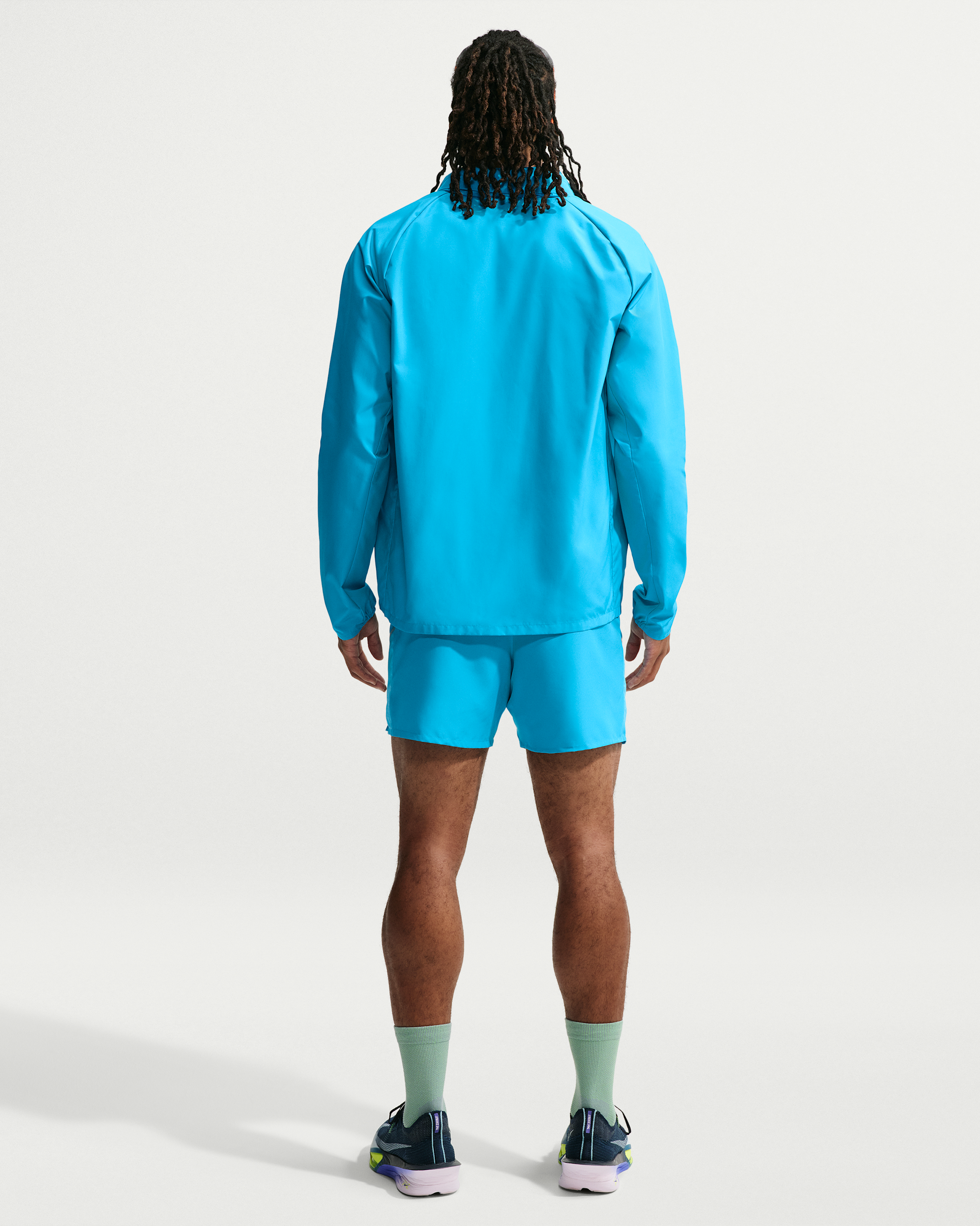 Nike Miler Men's Repel UV Protection Hooded Running Jacket - Light Current Blue/Light Current Blue - View 5