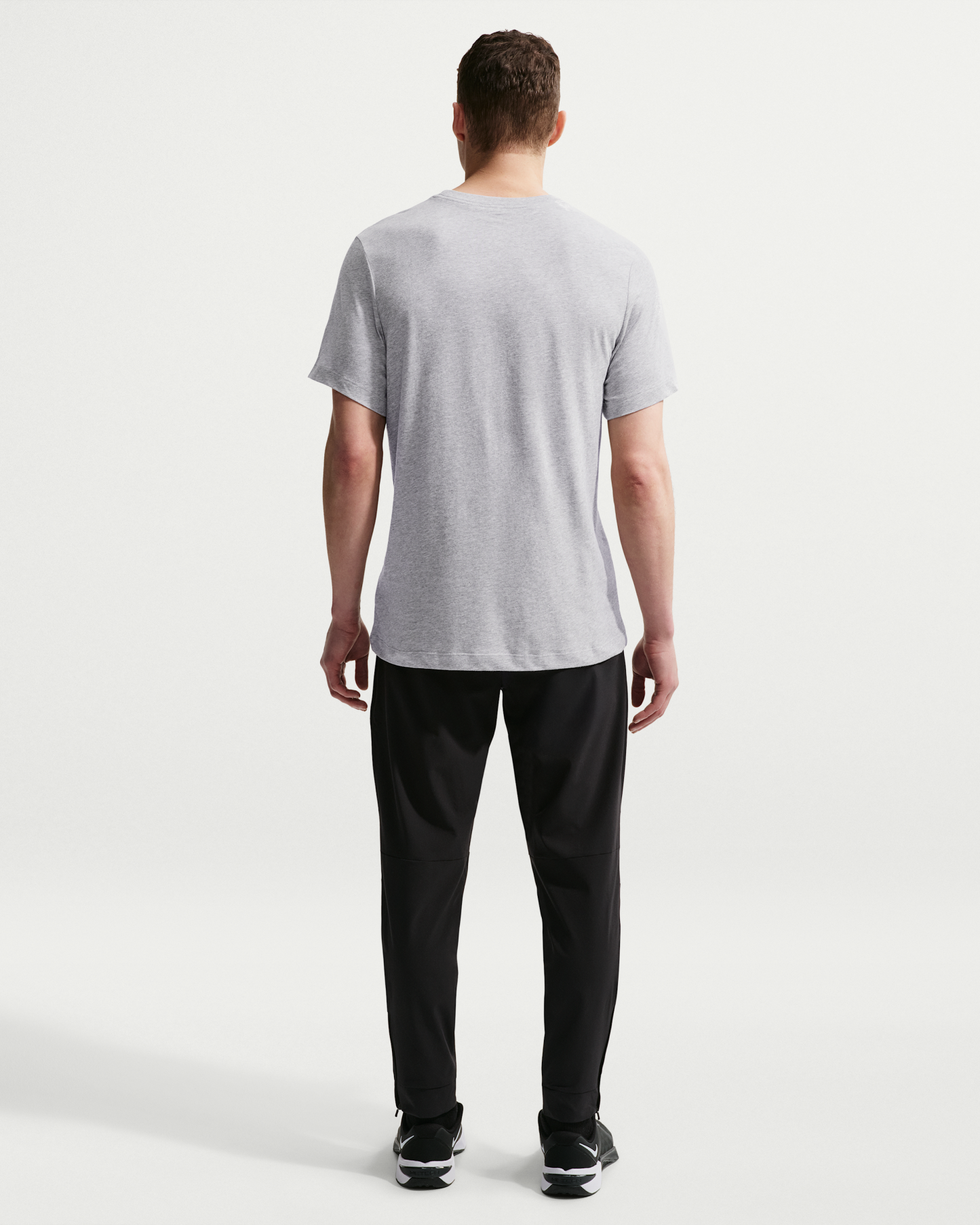 Nike Dri-FIT Men's Fitness T-Shirt - Dark Grey Heather/Black - View 5