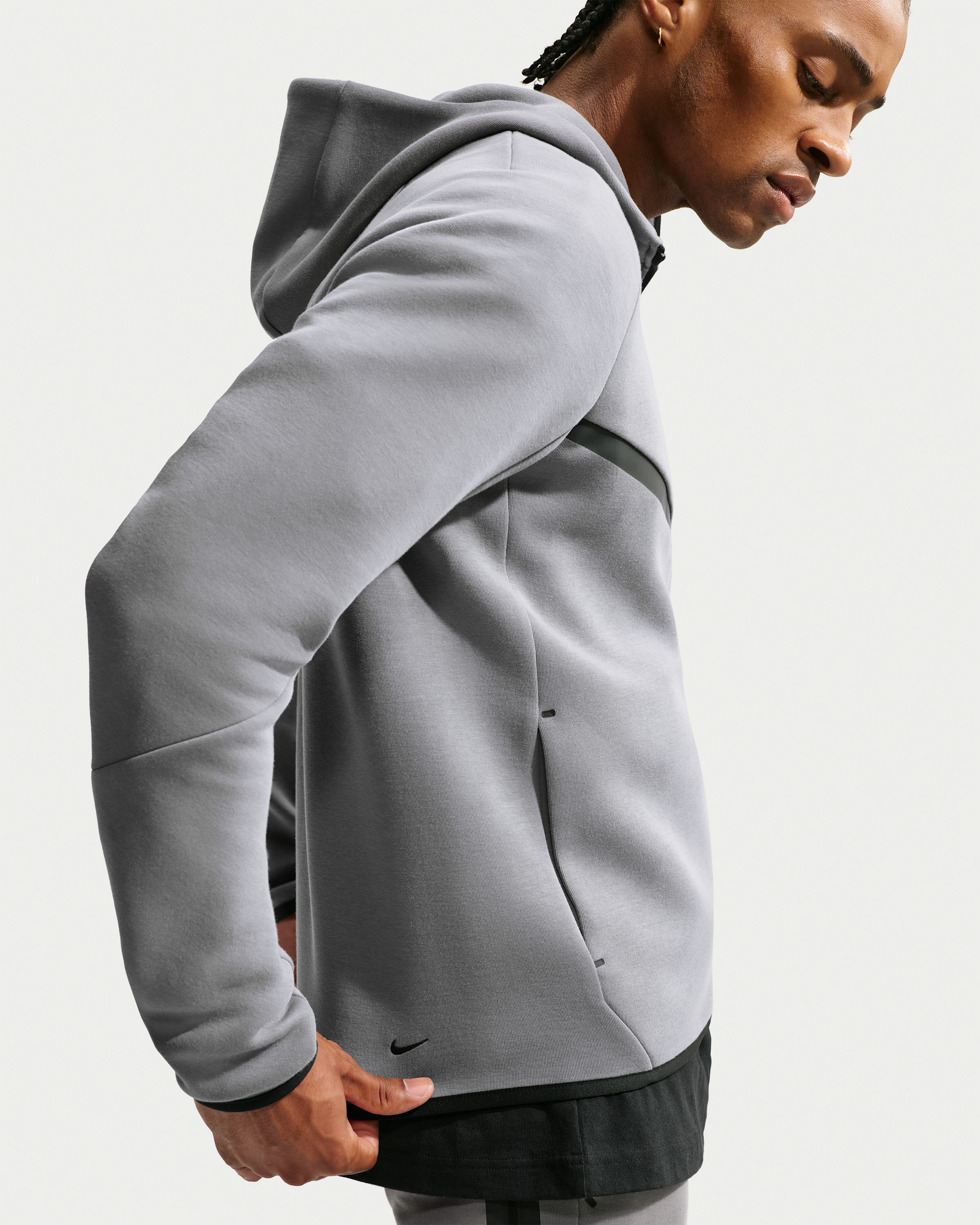Nike Tech Men's Fleece Windrunner Full-Zip Jacket - Smoke Grey/Football Blue - View 2