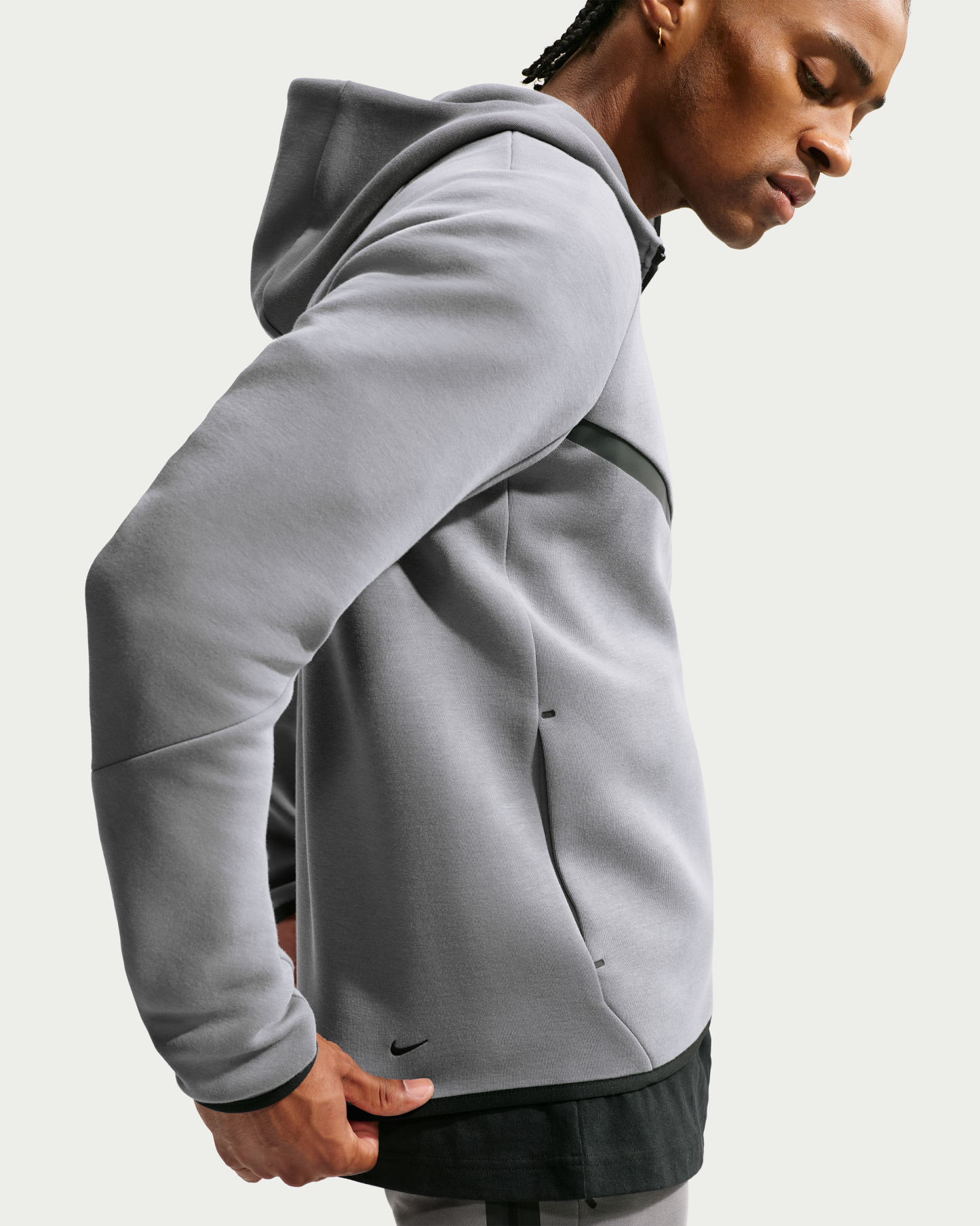 Nike Tech Men's Fleece Windrunner Full-Zip Jacket - Smoke Grey/Football Blue - View 2
