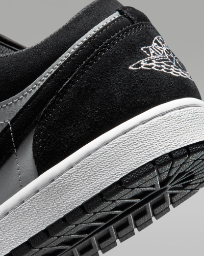 Air Jordan 1 Low Men's Shoes - Black/Light Smoke Grey/White - View 8