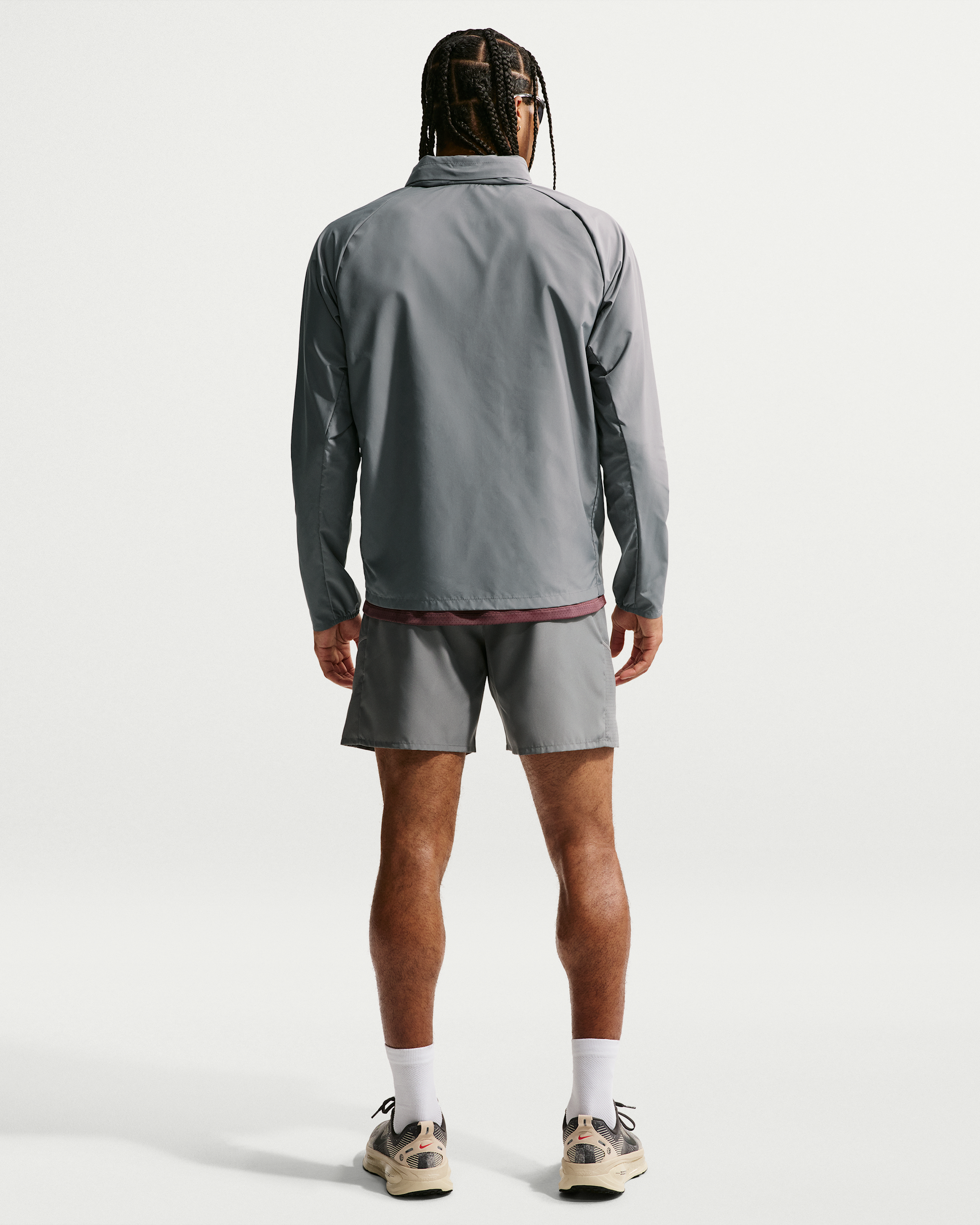 Nike Miler Men's Repel UV Protection Hooded Running Jacket - Smoke Grey/Smoke Grey - View 5