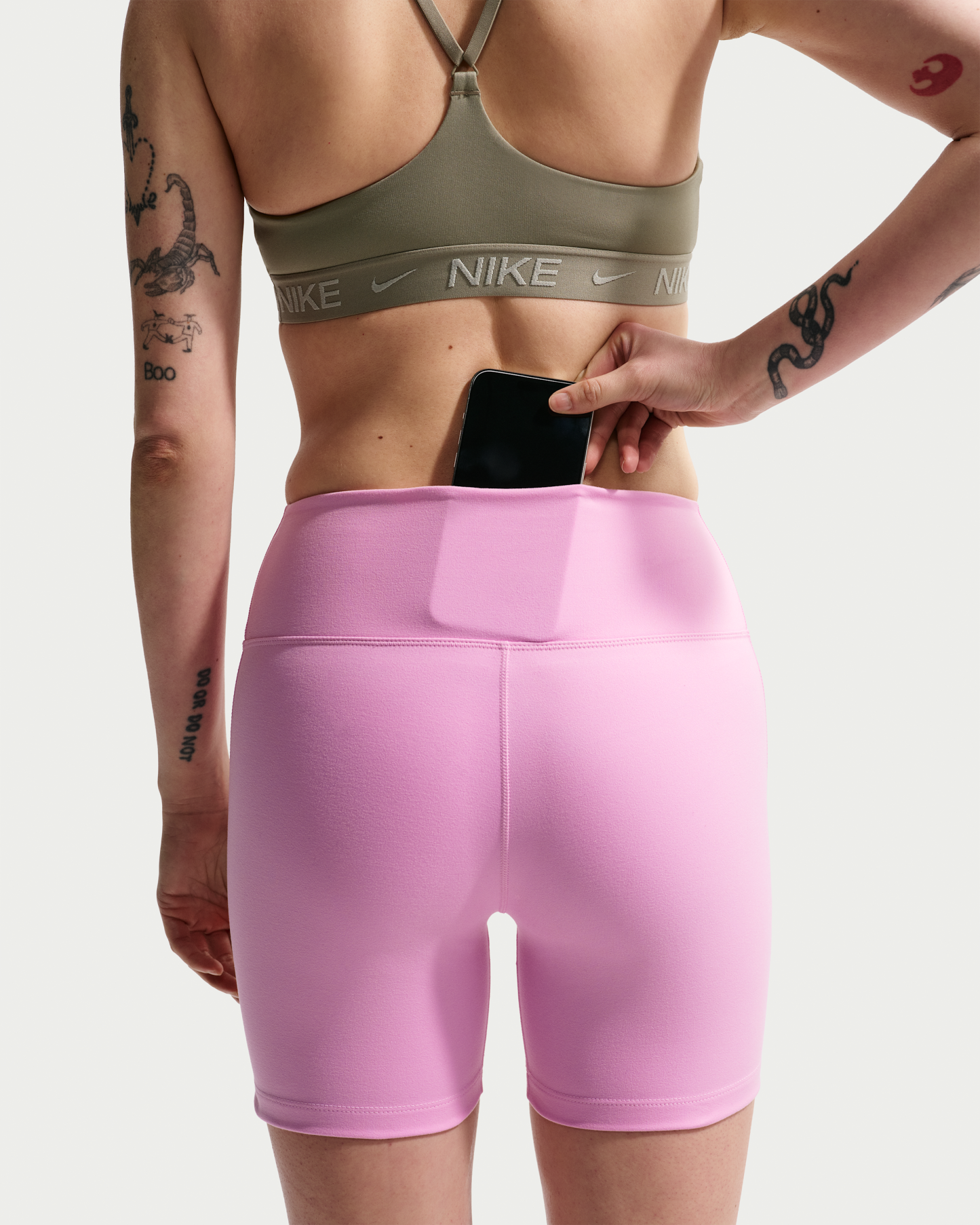 Nike One Women's High-Waisted 12.5cm (approx.) Biker Shorts - Pink Rise/White - View 6