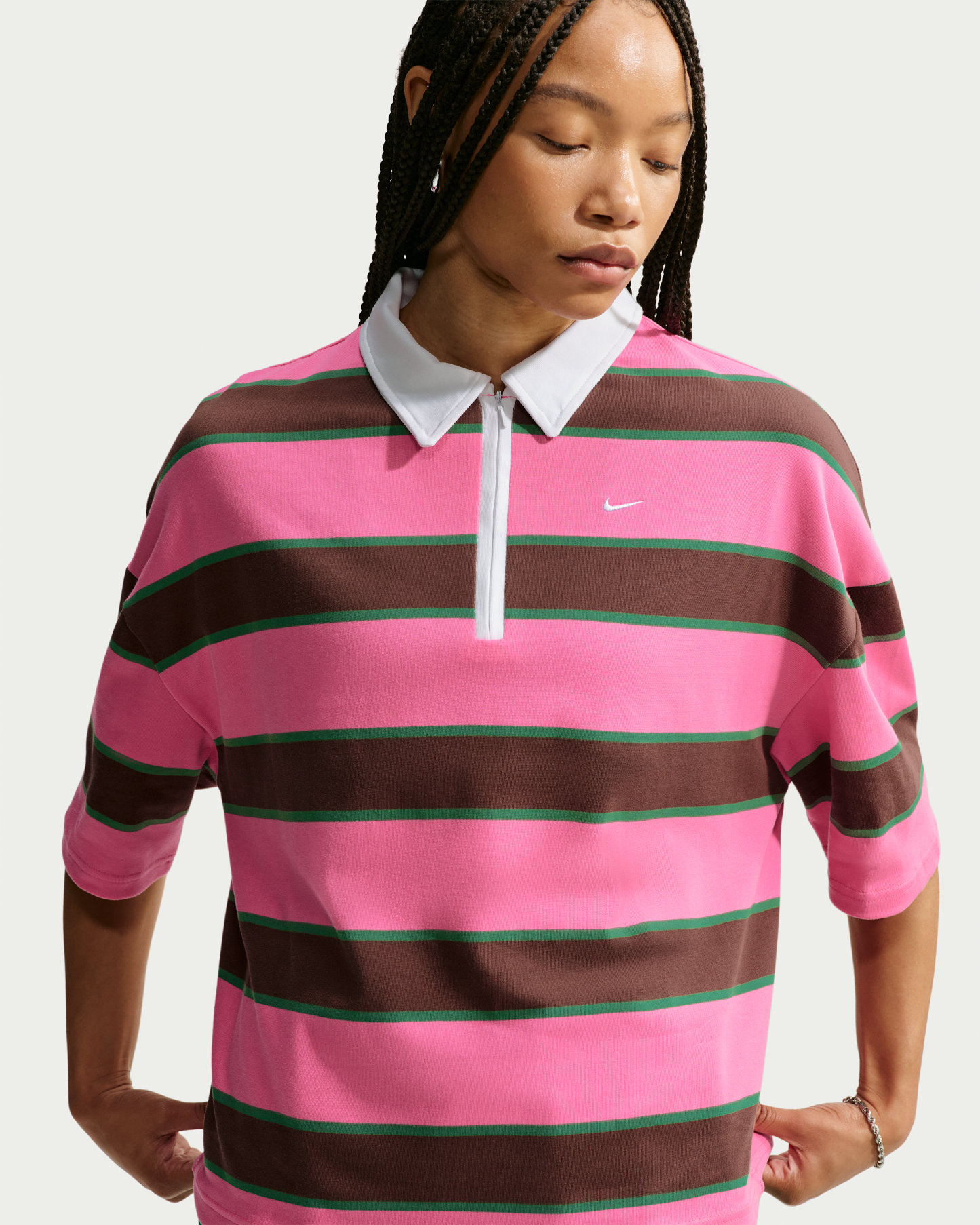 Nike Sportswear Women's Polo - Pinksicle/Pine Green/Cacao Wow - View 1