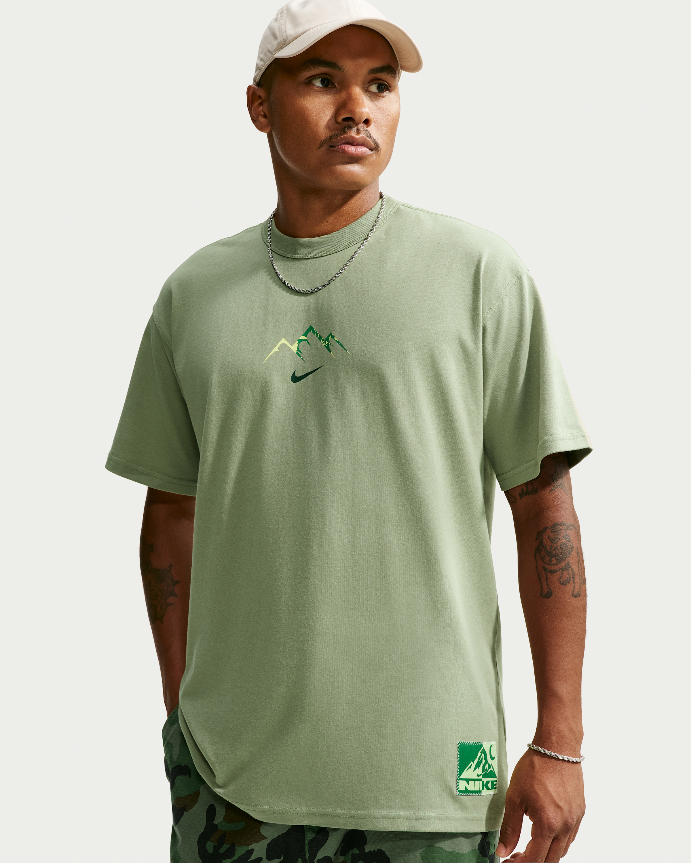 Nike Sportswear Men's T-Shirt - Dusty Olive - View 1