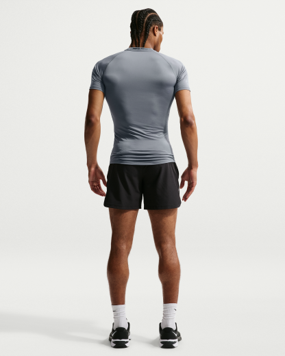 Nike Pro Men's Dri-FIT Tight Short-Sleeve Fitness Top - Smoke Grey/Black - View 5
