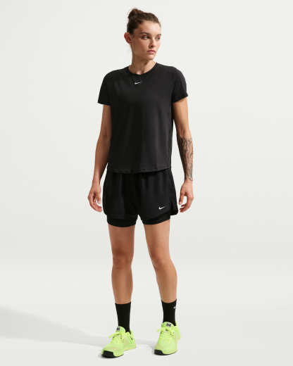 Nike One Classic Women's Dri-FIT Short-Sleeve Top - Black/White - View 4