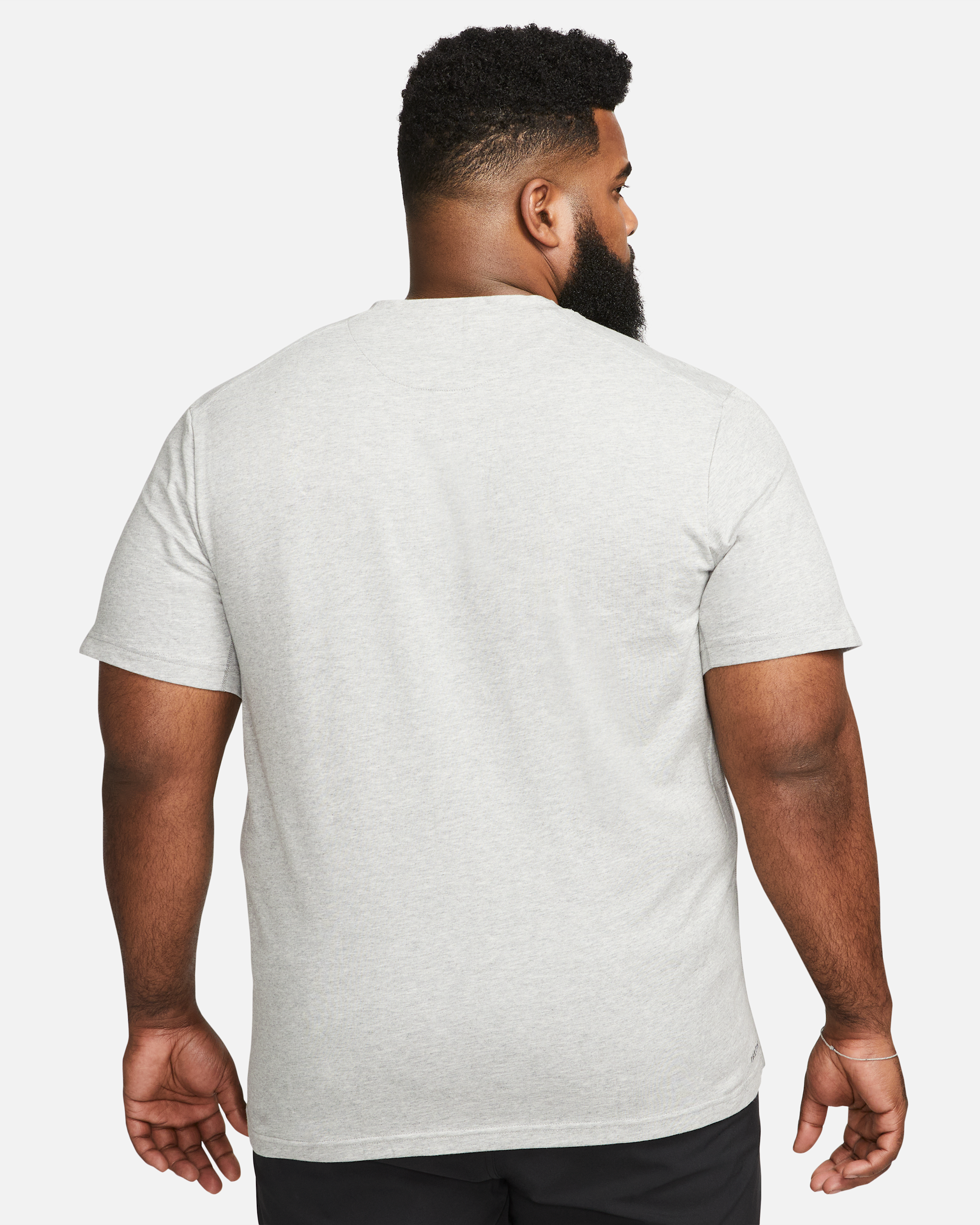Nike Primary Men's Dri-FIT Short-sleeve Versatile Top - Dark Grey Heather/Heather/Smoke Grey - View 9