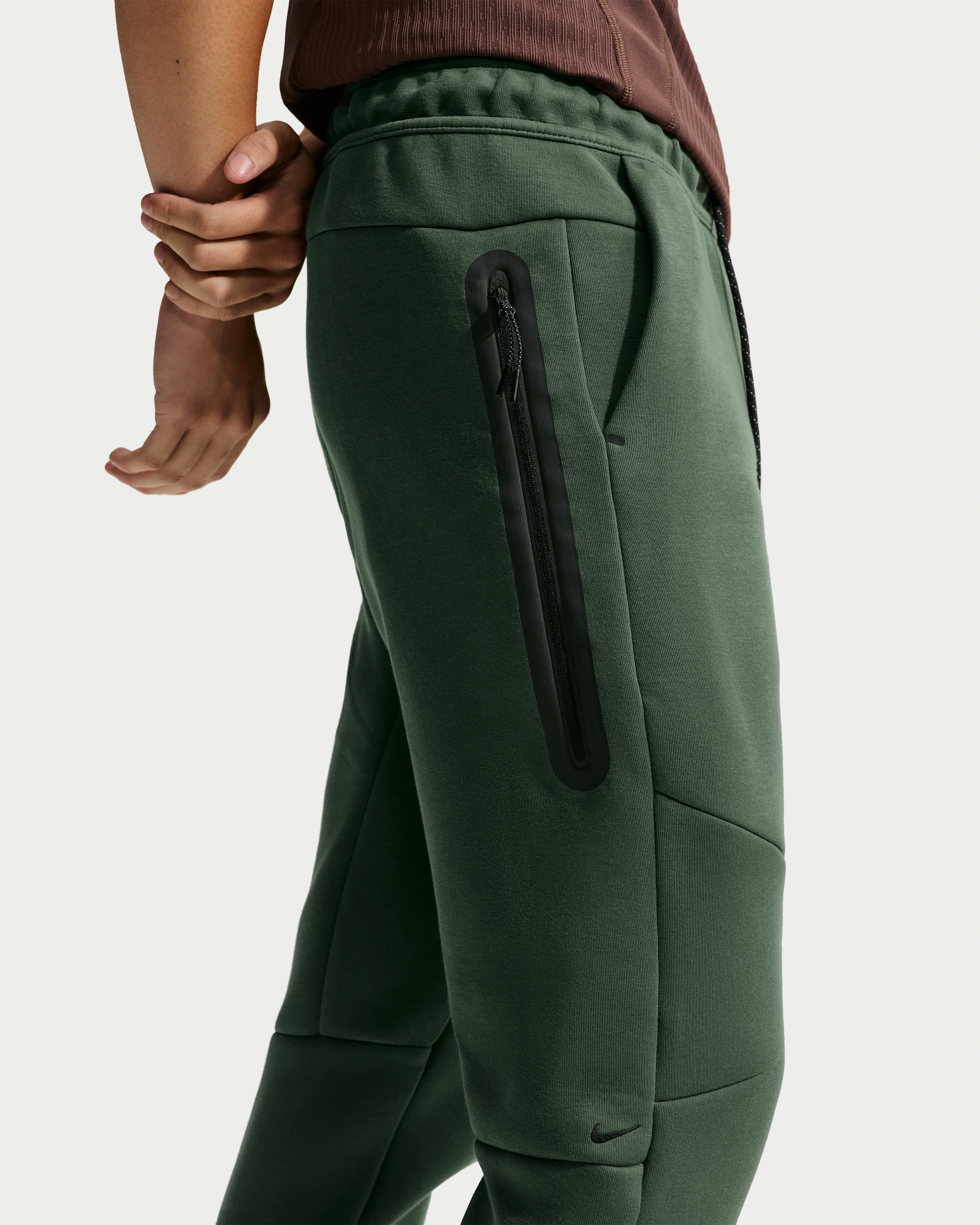 Nike Tech Men's Fleece Joggers - Camo Green/Chrome Yellow - View 3
