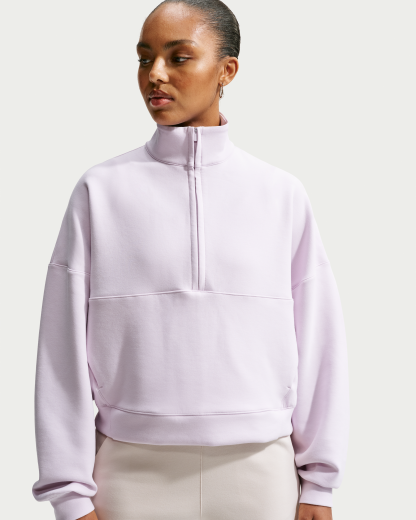 Nike 24.7 ImpossiblySoft Women's Dri-FIT Oversized 1/2-Zip Top - Bleached Lilac/Platinum Violet - View 1