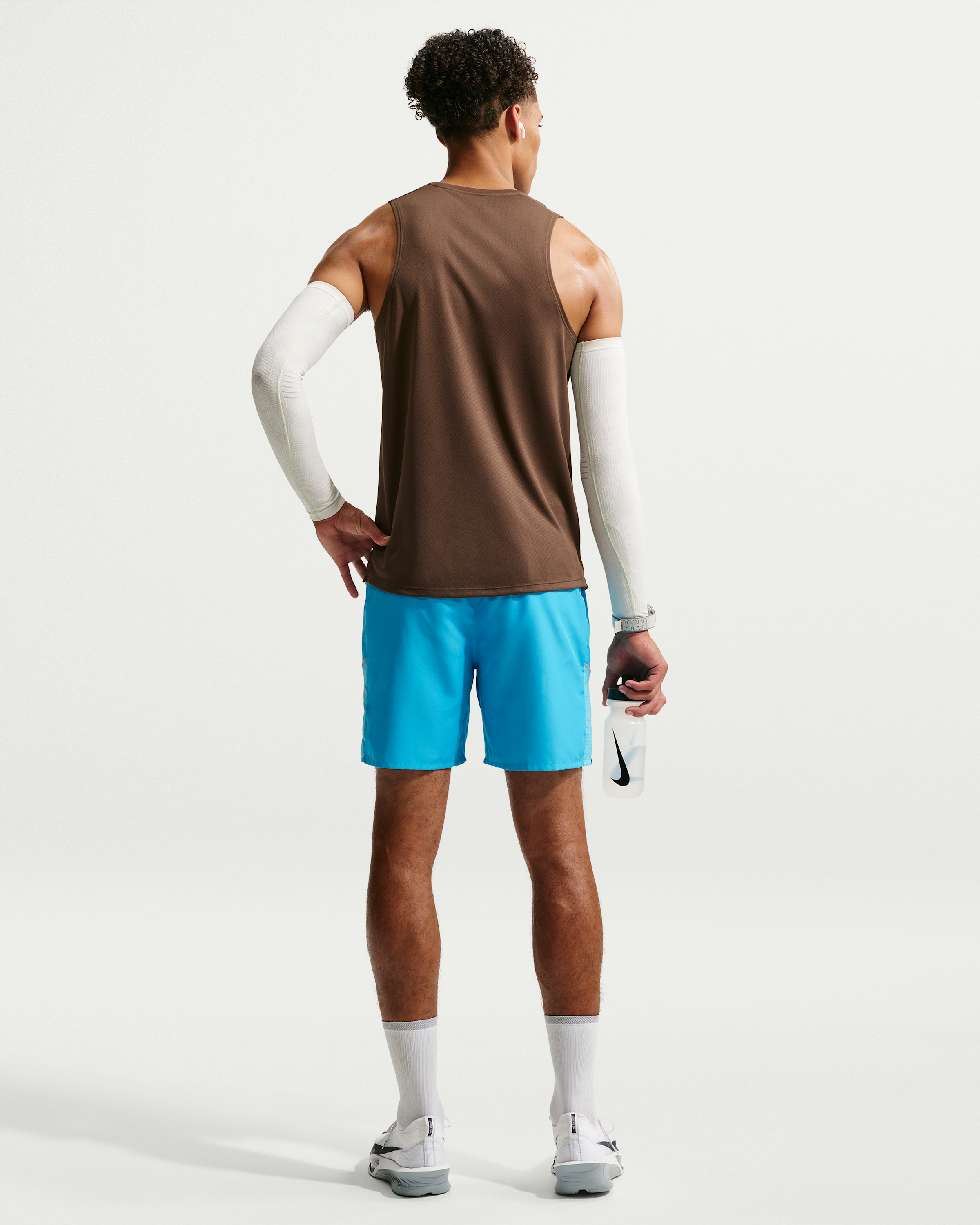 Nike Miler Men's Dri-FIT 18cm (approx.) Brief-Lined Running Shorts - Light Current Blue/Baltic Blue - View 5