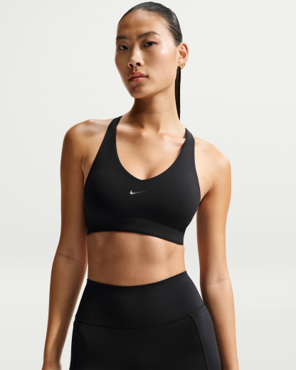 Nike Universa Women's Medium-Support Padded Sport Bra - Black/Anthracite/Dark Smoke Grey - View 2