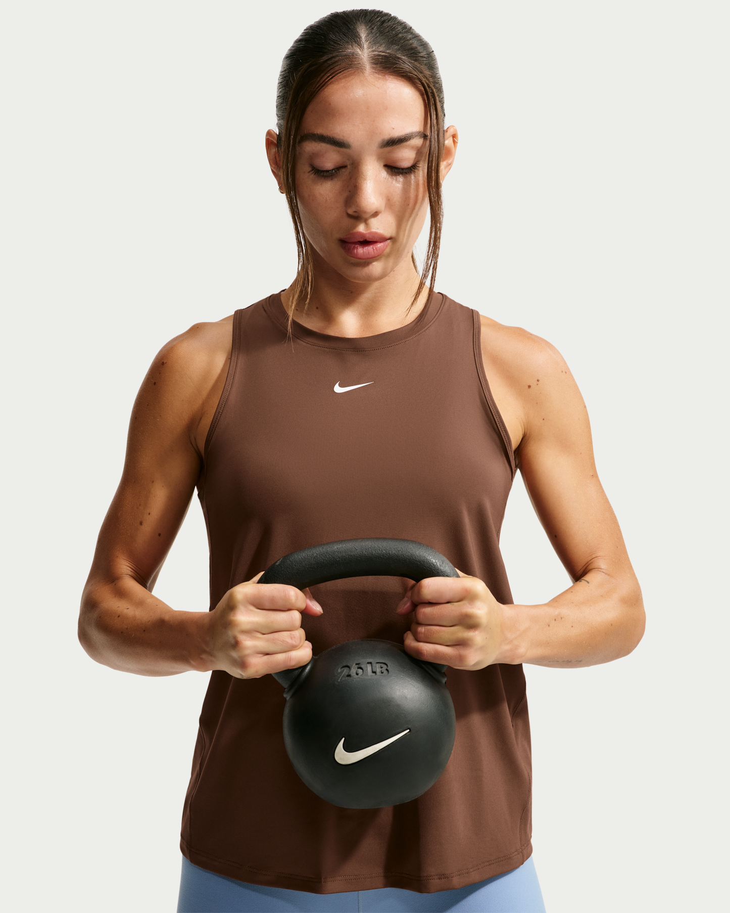 Nike One Classic Women's Dri-FIT Tank Top - Cacao Wow/White - View 1