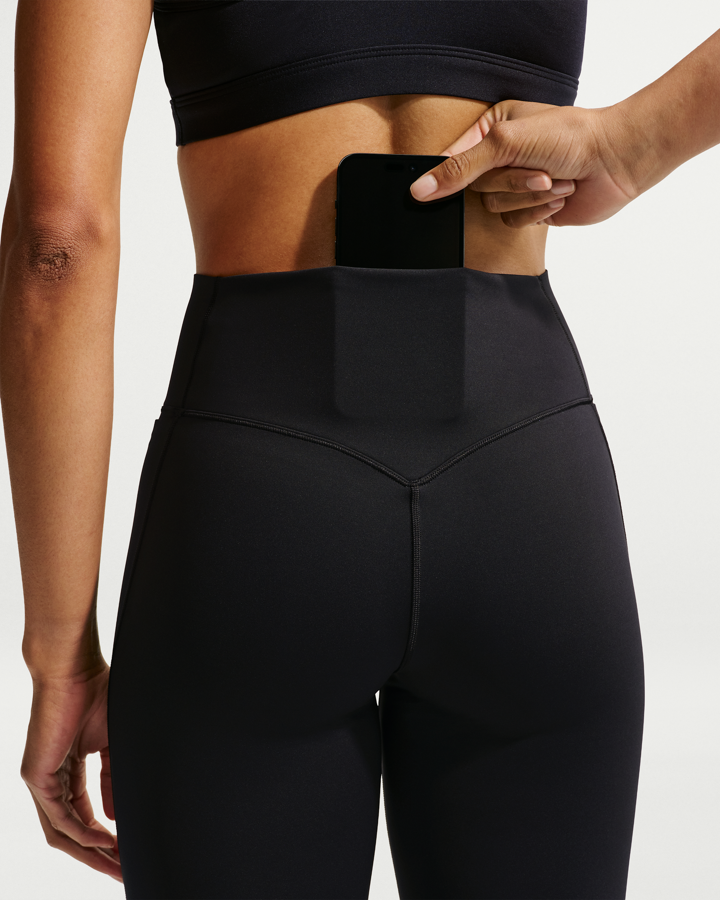 Nike Universa Women's High-Waisted Full-Length Leggings with No Front Seam - Black/Anthracite/Dark Smoke Grey - View 6