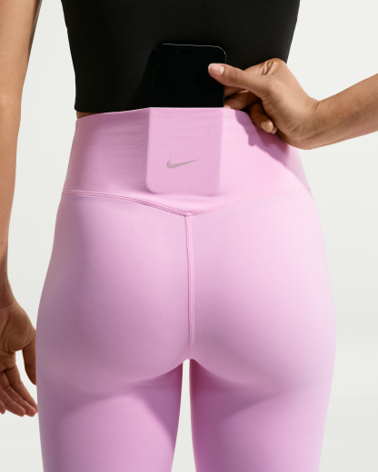 Nike Zenvy Women's High-Waisted Full-Length Leggings with No Front Seam - Pink Rise/Cool Grey - View 6