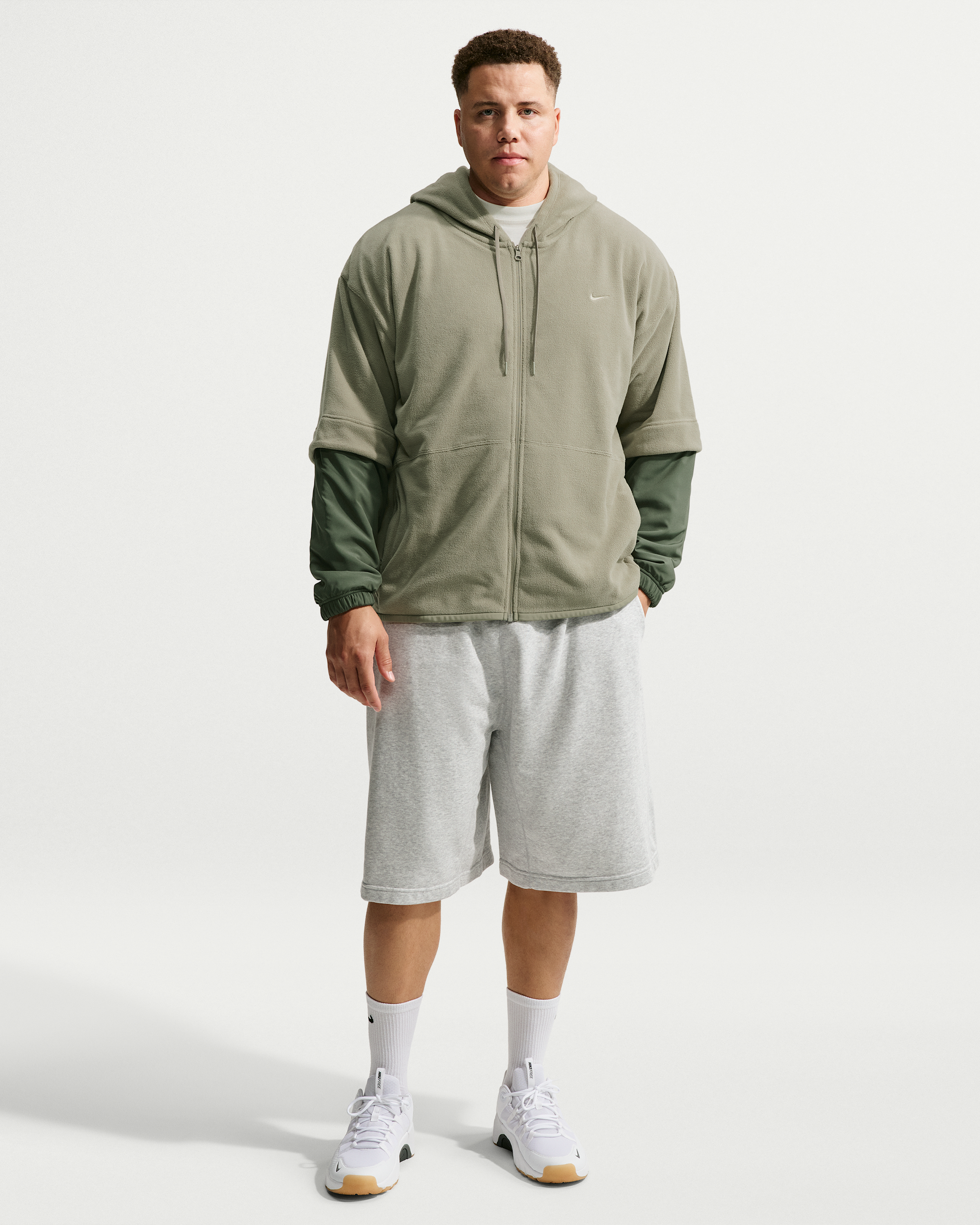 Nike Men's Therma-FIT Full-Zip Fleece Hoodie - Light Army/Camo Green/Light Army - View 9