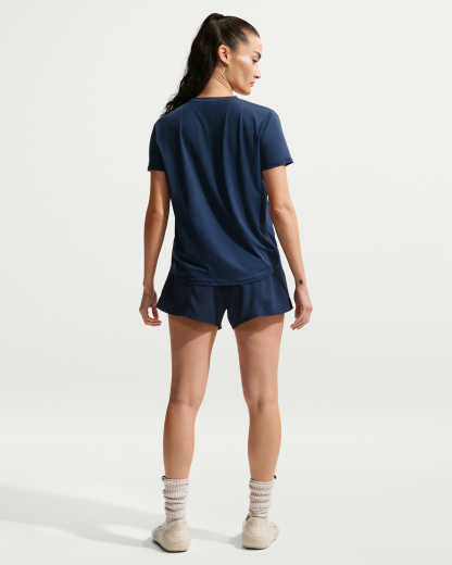 Nike One Classic Women's Dri-FIT Short-Sleeve Top - Midnight Navy/White - View 5