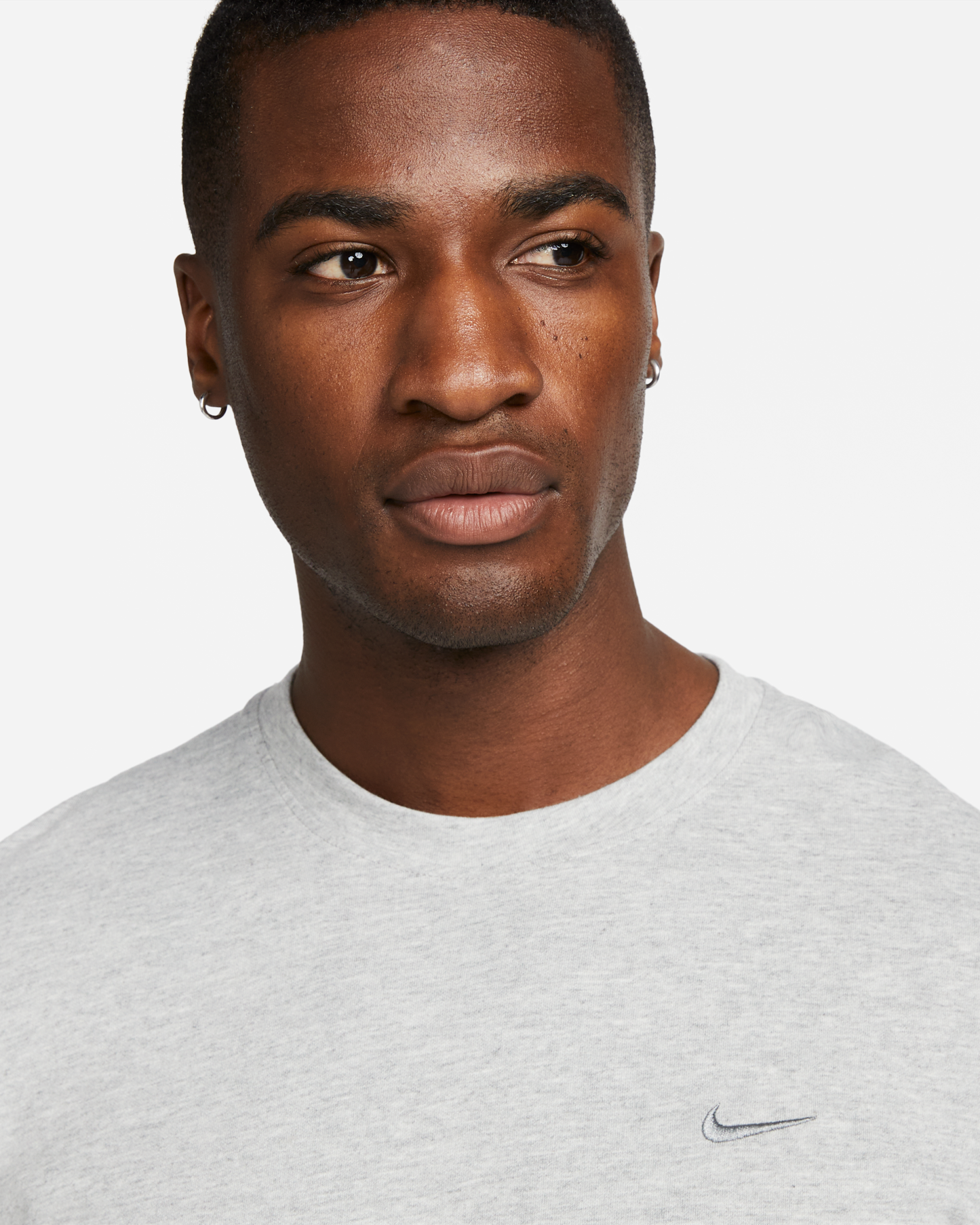 Nike Primary Men's Dri-FIT Short-sleeve Versatile Top - Dark Grey Heather/Heather/Smoke Grey - View 3