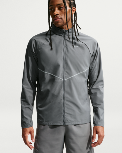 Nike Miler Men's Repel UV Protection Hooded Running Jacket - Smoke Grey/Smoke Grey - View 1