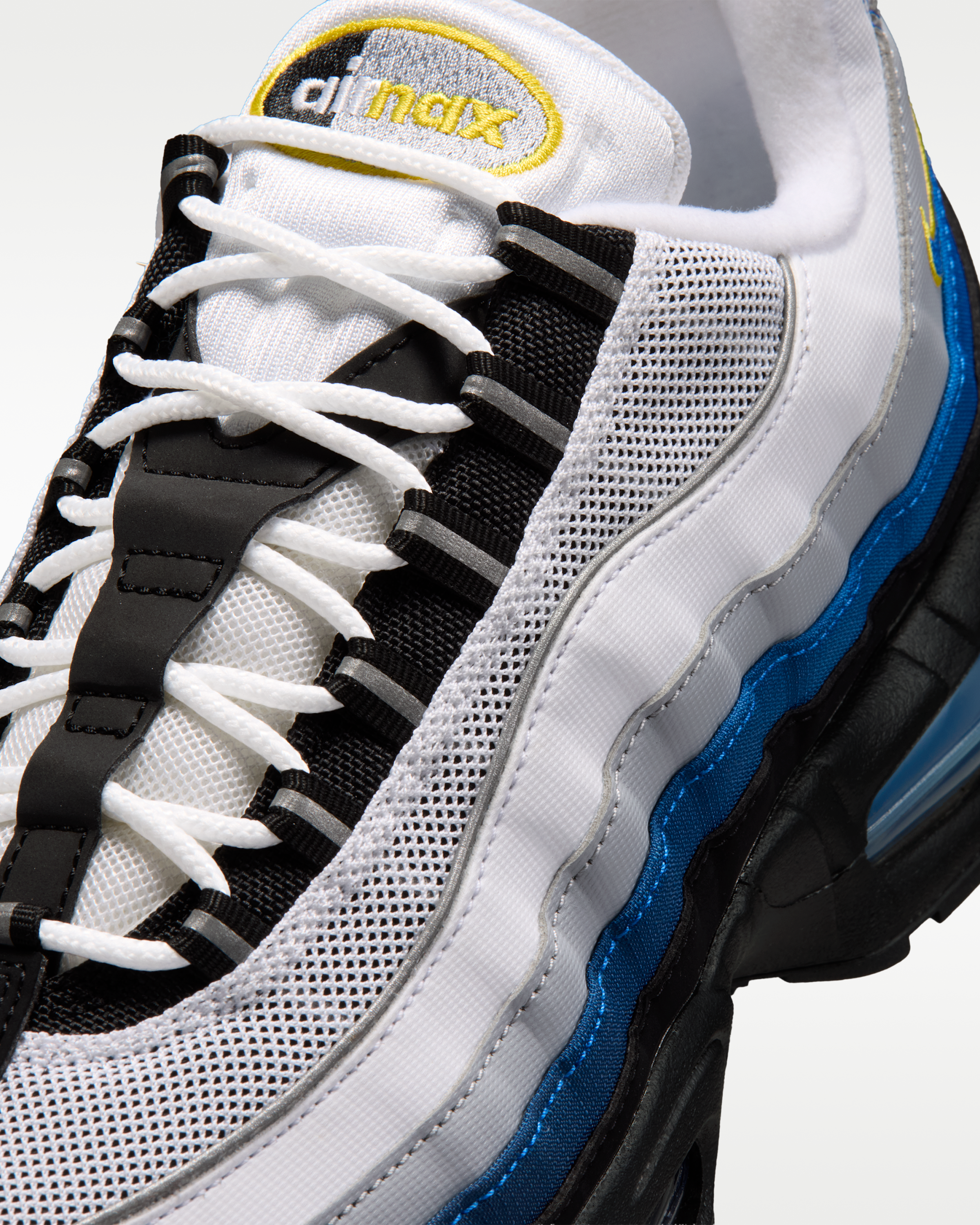 Nike Air Max 95 Big Bubble Men's Shoes - White/Black/Reflect Silver/Royal Blue - View 7
