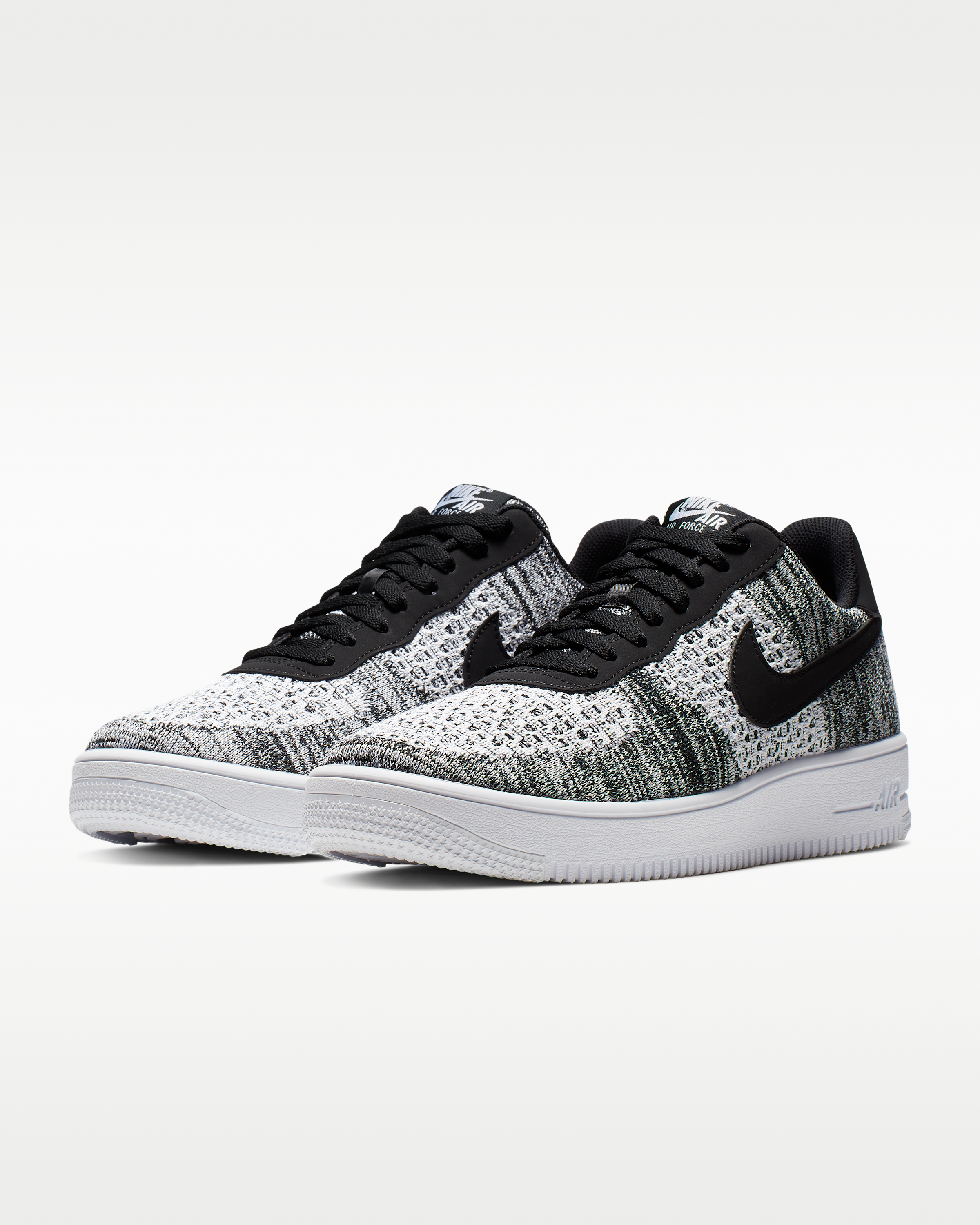 Nike Air Force 1 Flyknit 2.0 Shoes - Black/Black/White/Pure Platinum - View 5