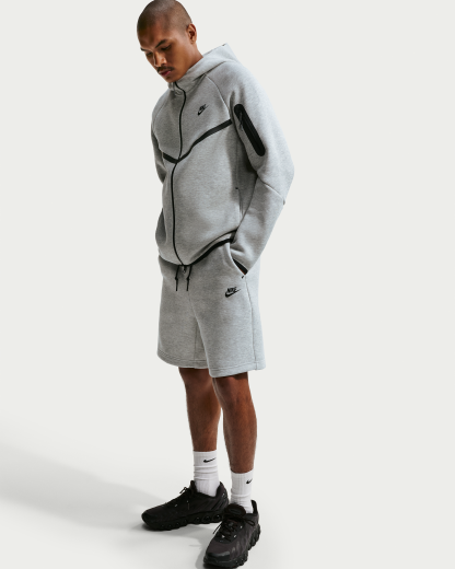 Nike Tech Men's Fleece Shorts - Dark Grey Heather/Black - View 4