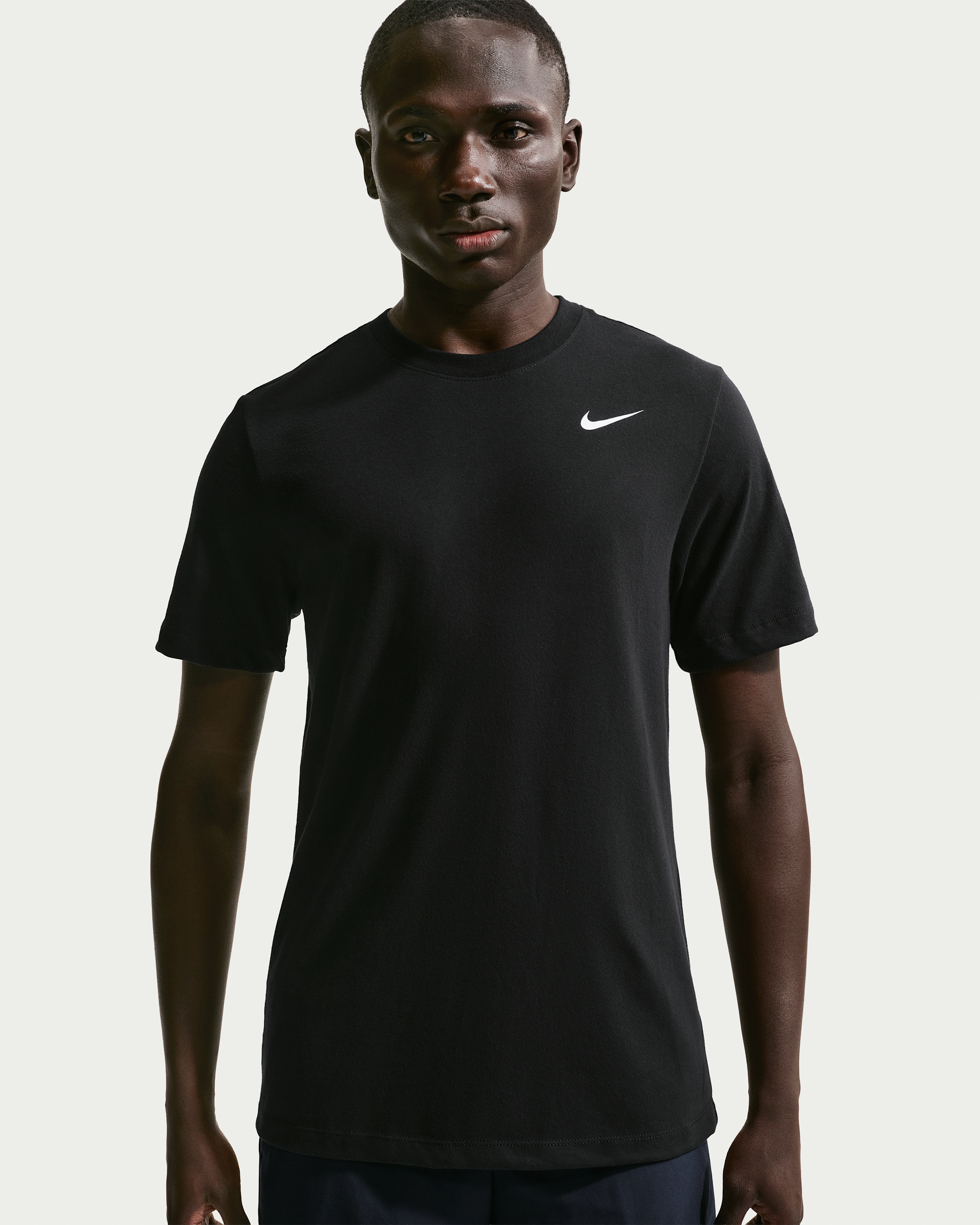 Nike Dri-FIT Men's Fitness T-Shirt - Black/White - View 1