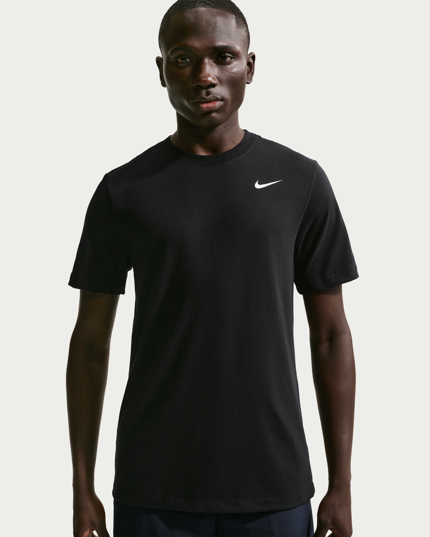 Nike Dri-FIT Men's Fitness T-Shirt - Black/White - View 1