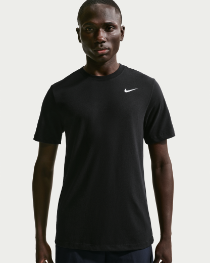 Nike Dri-FIT Men's Fitness T-Shirt - Black/White - View 1