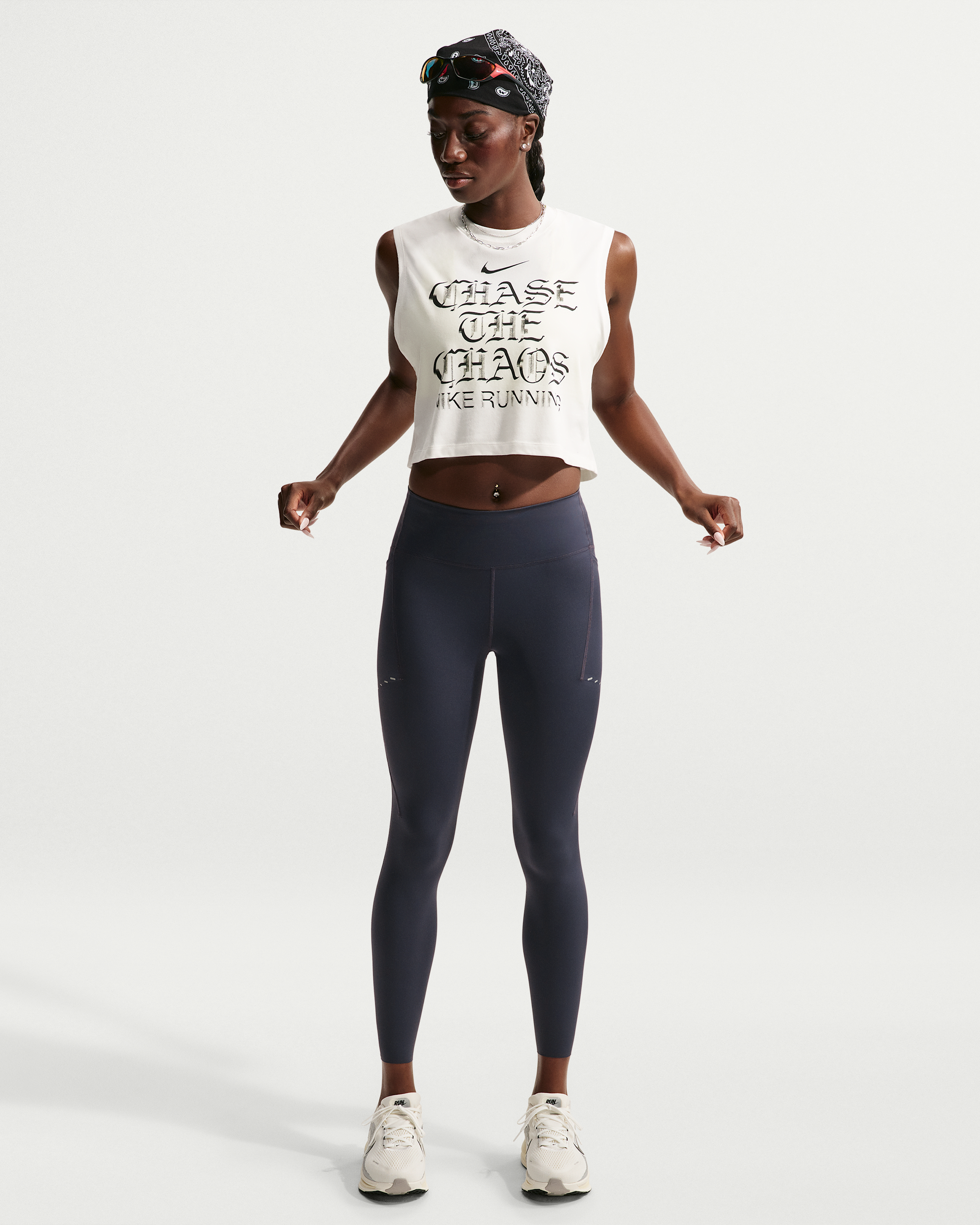 Nike Swift Women's High-Waisted 7/8 Running Leggings with Pockets - Gridiron - View 1