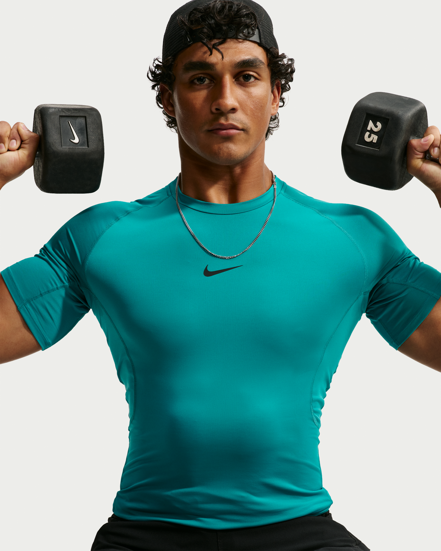 Nike Pro Men's Dri-FIT Tight Short-Sleeve Fitness Top - Energy/Black - View 3