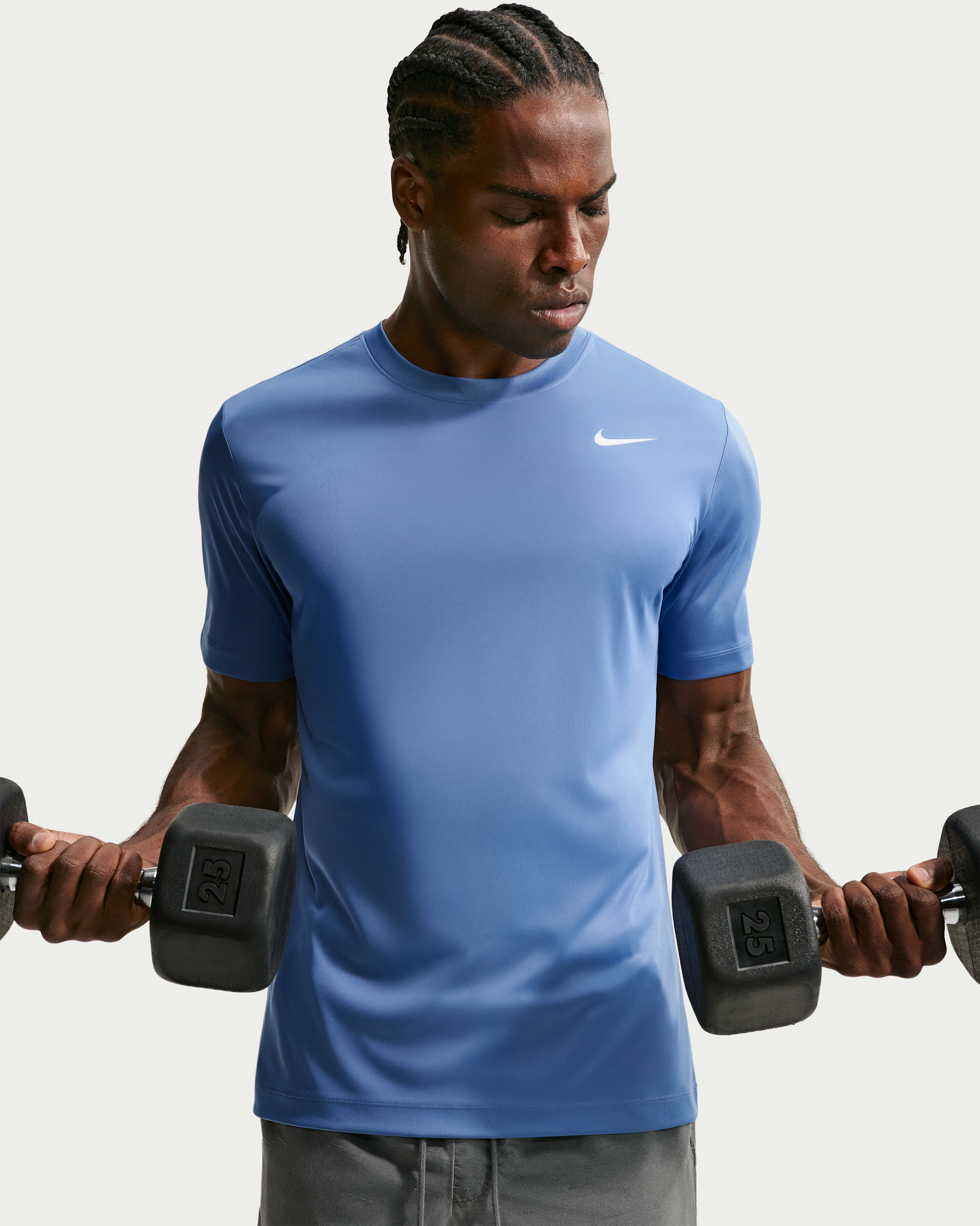 Nike Men's Dri-FIT Training T-Shirt - Indigo Storm/White - View 1