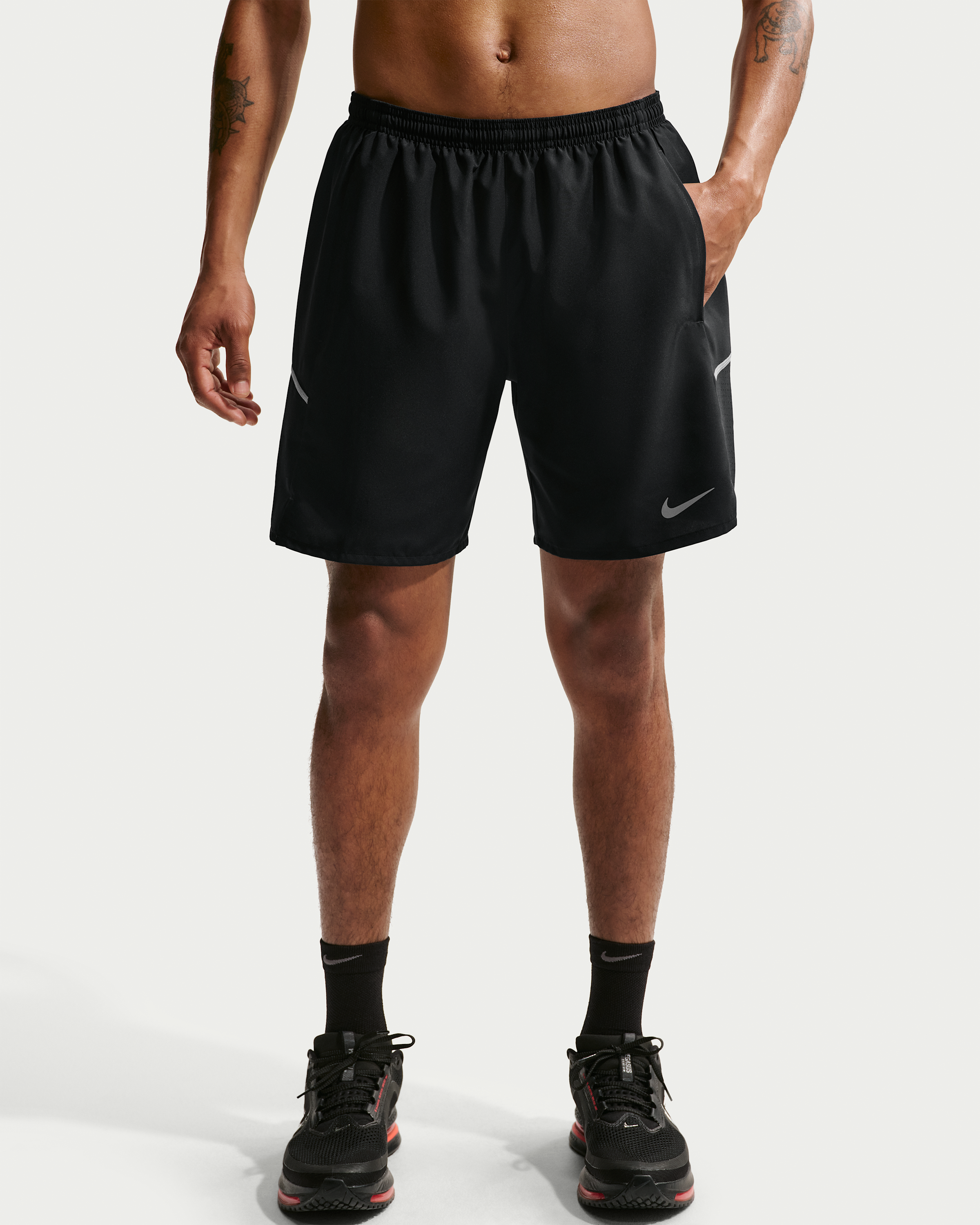 Nike Miler Men's Dri-FIT 18cm (approx.) Brief-Lined Running Shorts - Black/Black - View 2