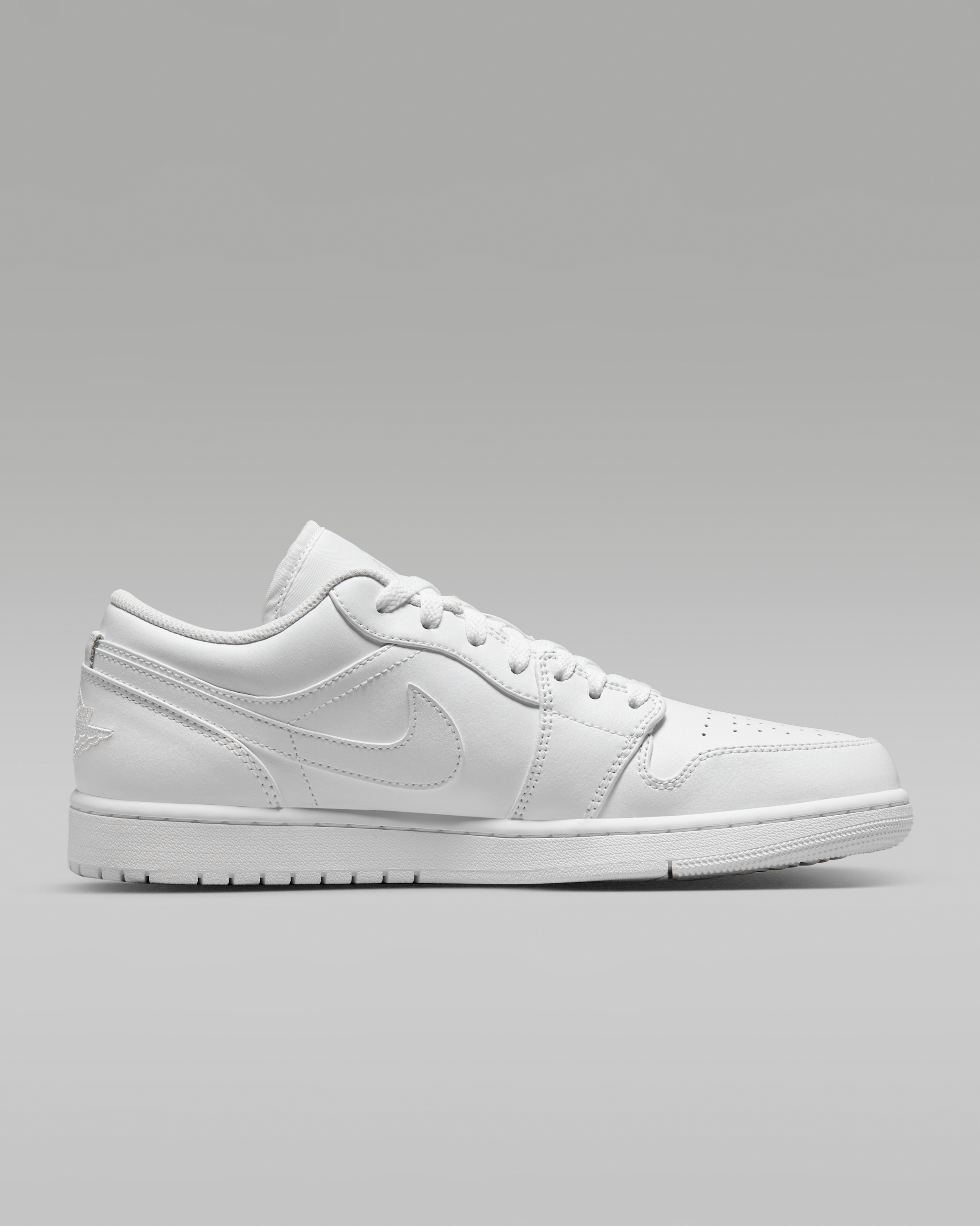 Air Jordan 1 Low Men's Shoes - White/White/White - View 3