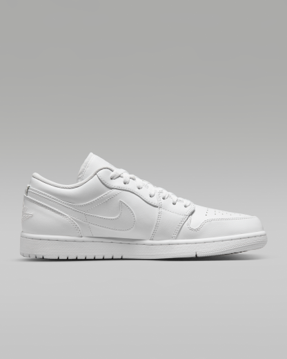 Air Jordan 1 Low Men's Shoes - White/White/White - View 3